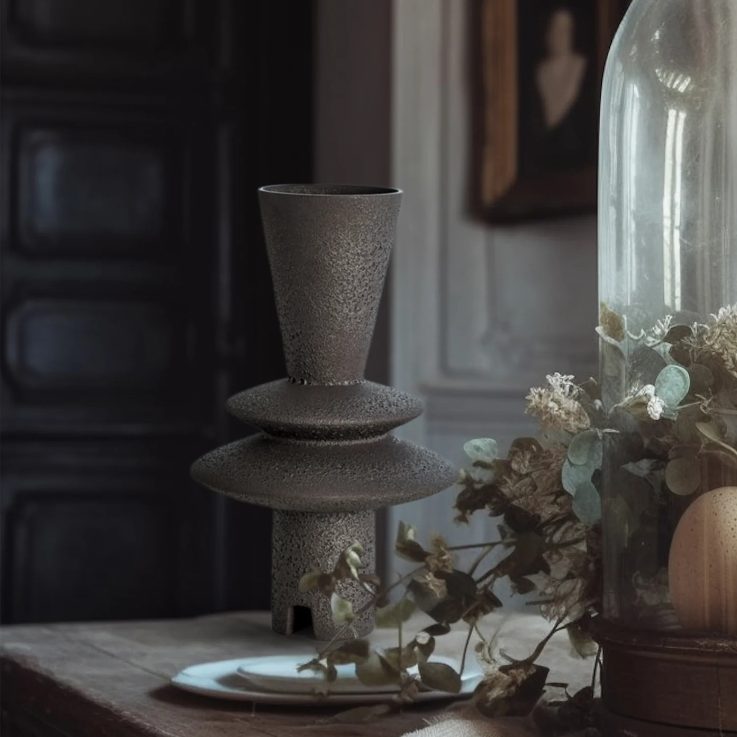 Adelyn Geometric Vase (Black) - Image 3