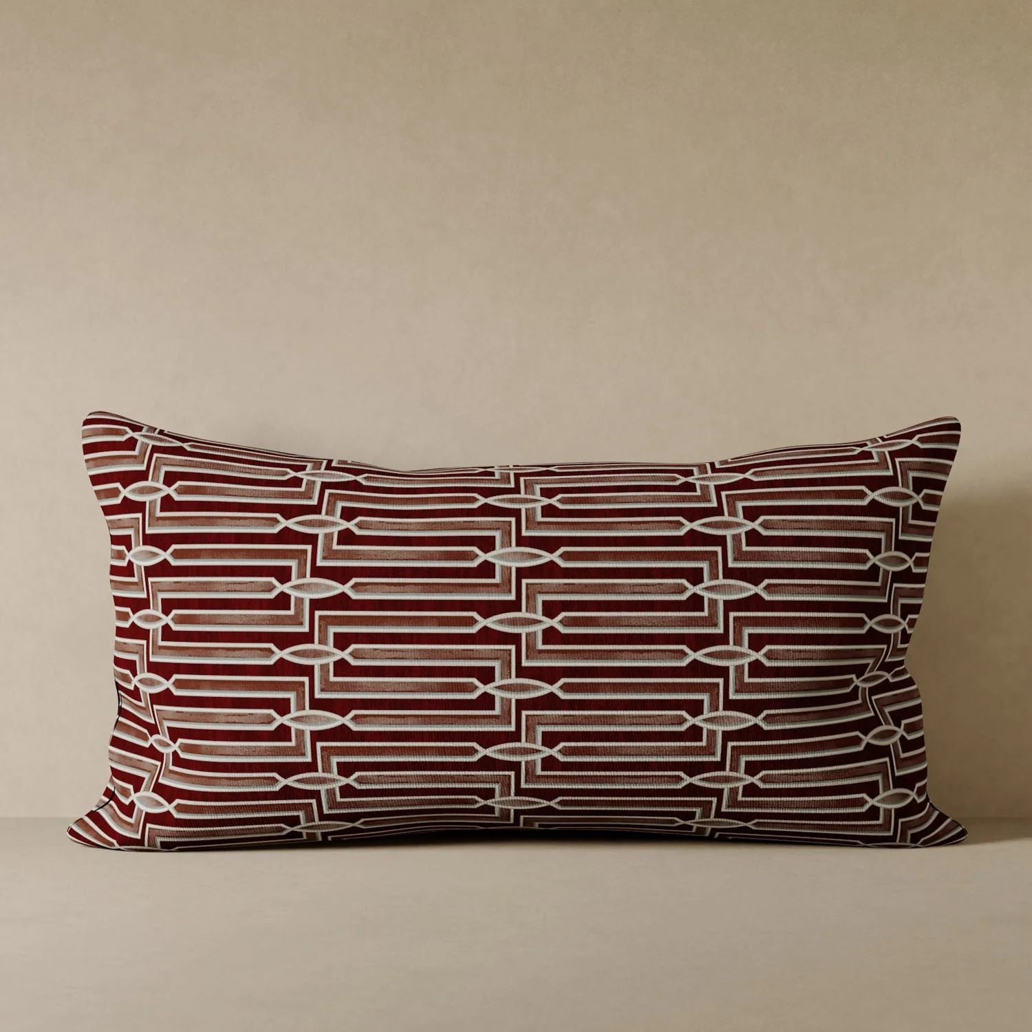 Arbus Stripe Velvet Pillow - Burgundy - Image 4