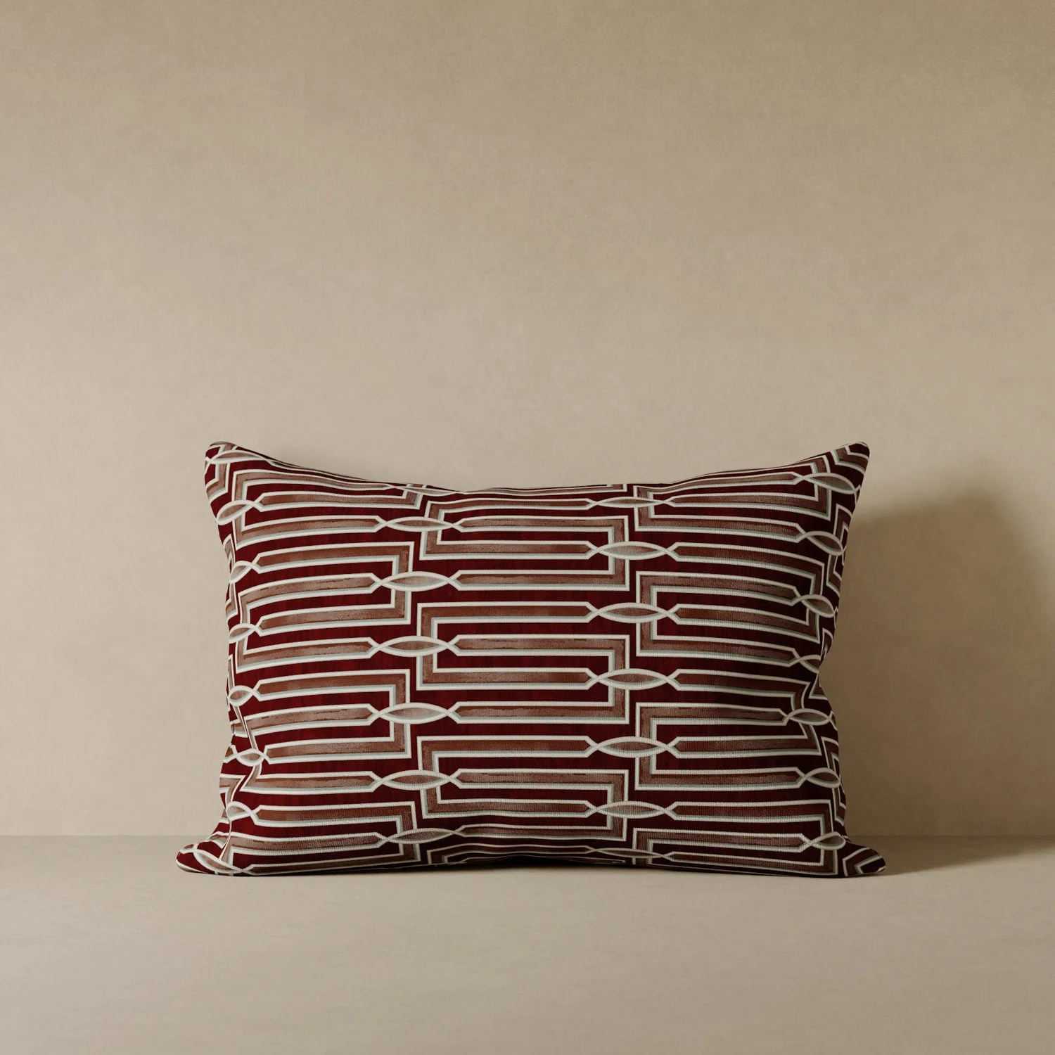Arbus Stripe Velvet Pillow - Burgundy - Image 5