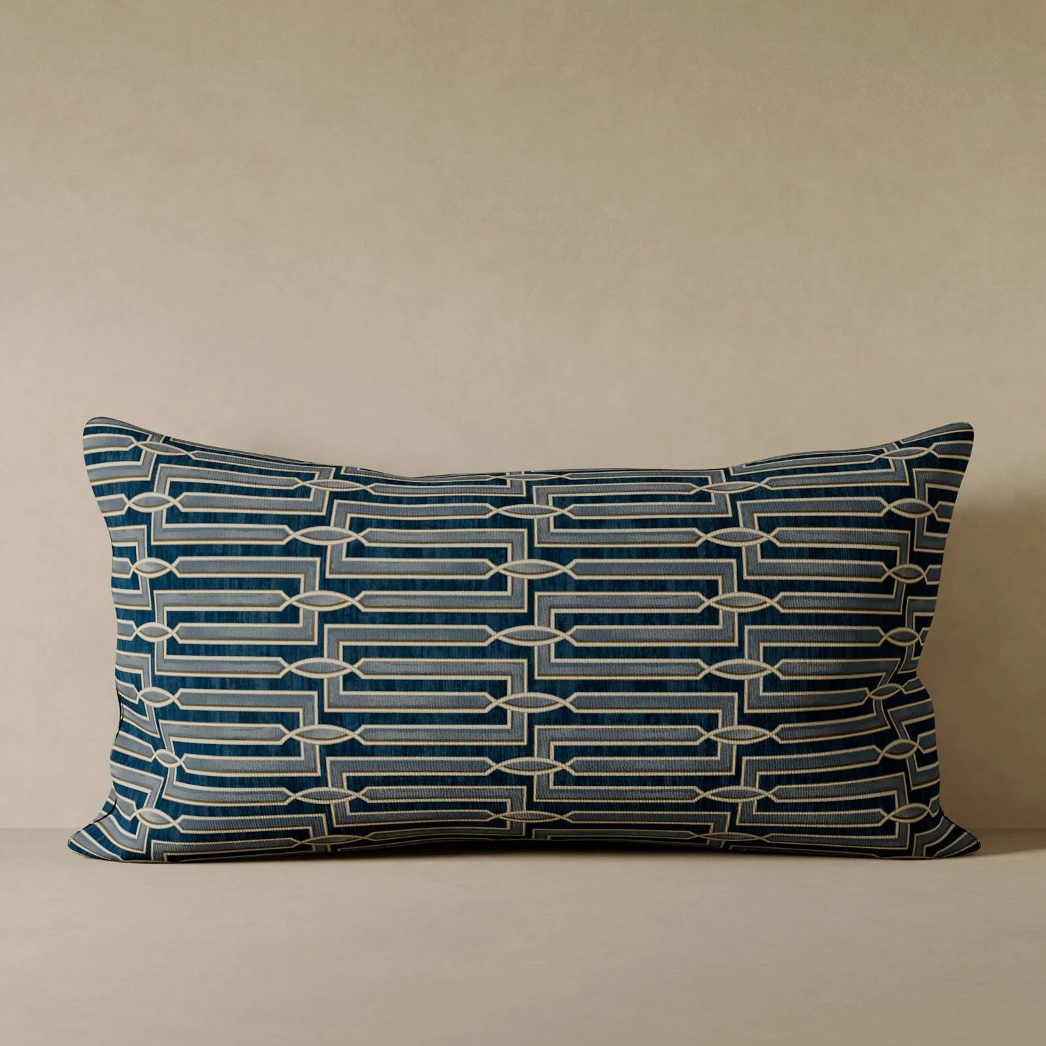 Arbus Stripe Velvet Pillow - Blue - Image 3
