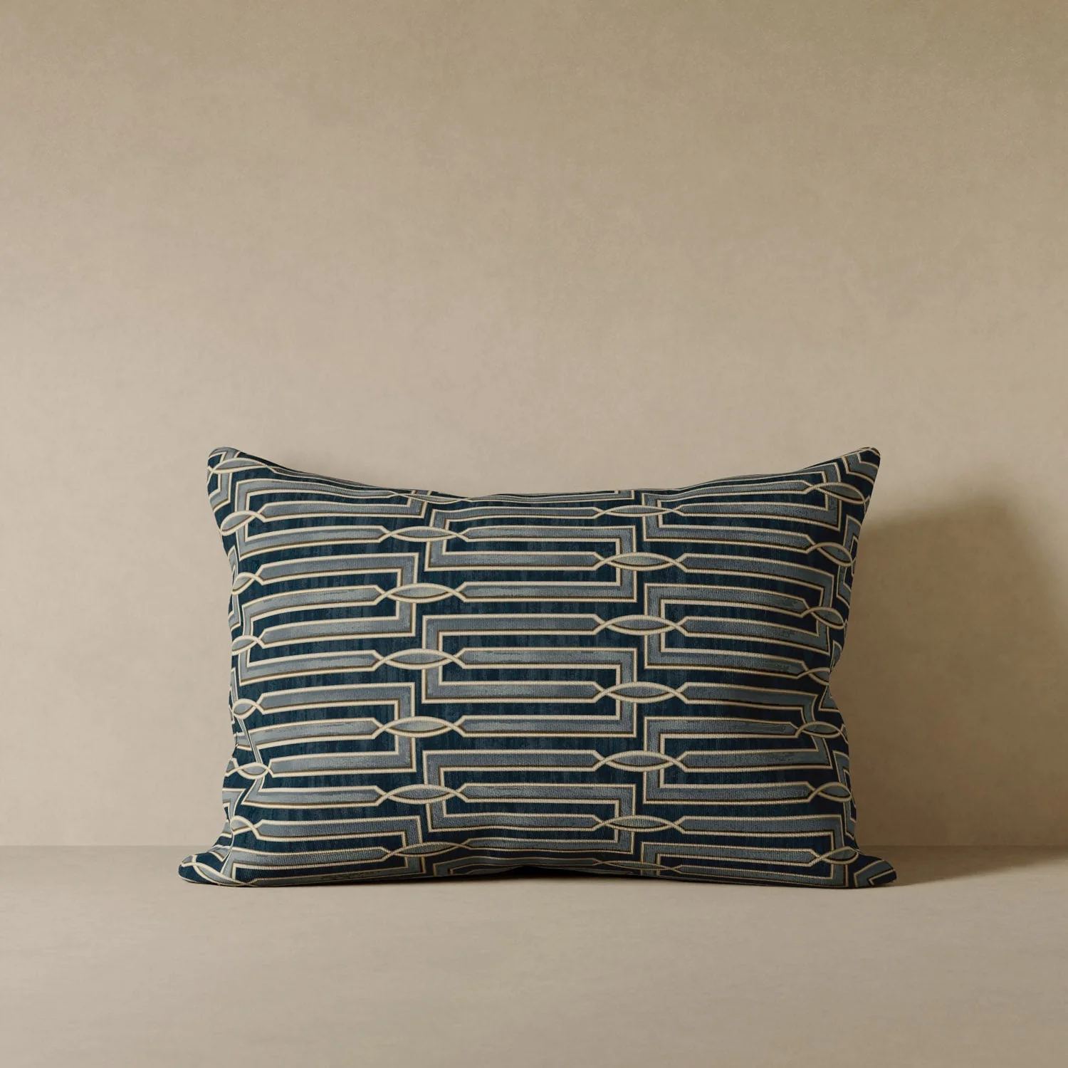 Arbus Stripe Velvet Pillow - Blue - Image 4