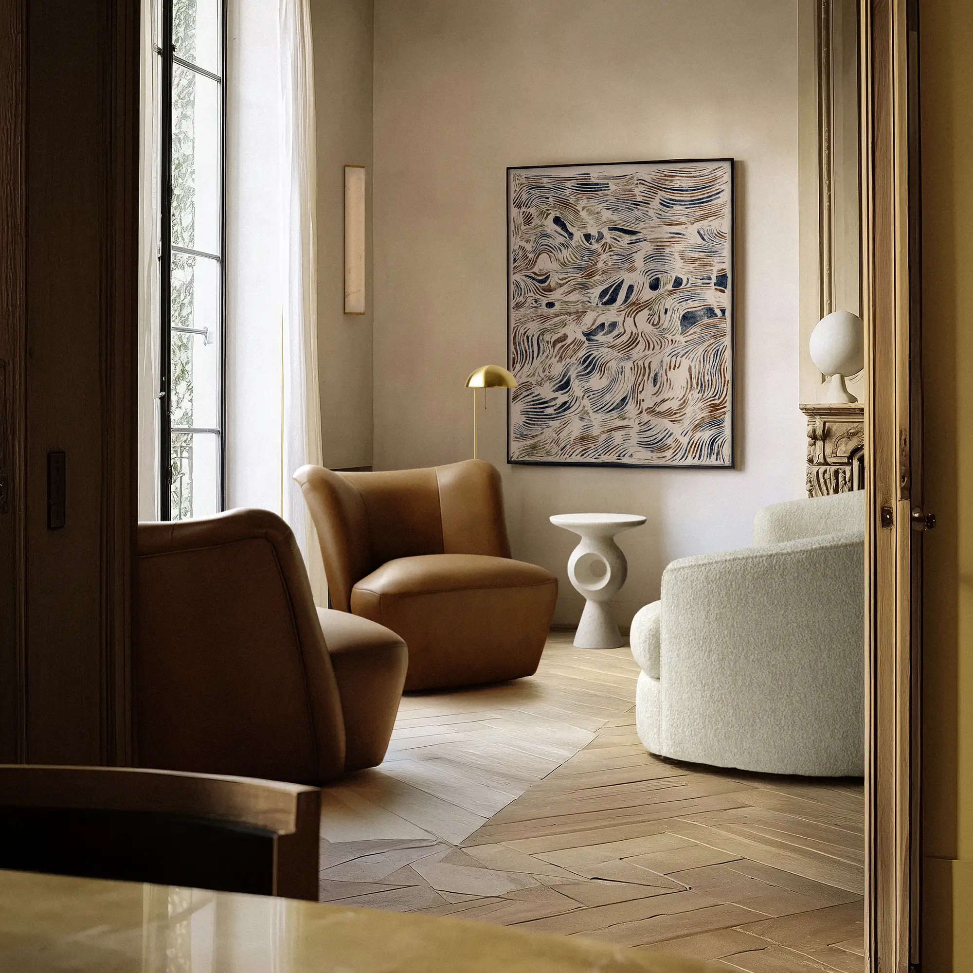 Aurélie Leather Swivel Chair - Image 2