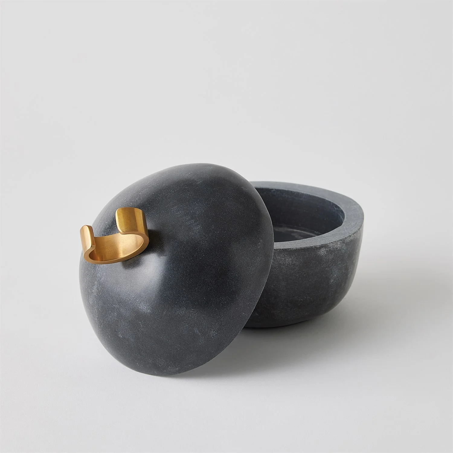 Caillou Lidded Pots (Black Marble) - Image 4