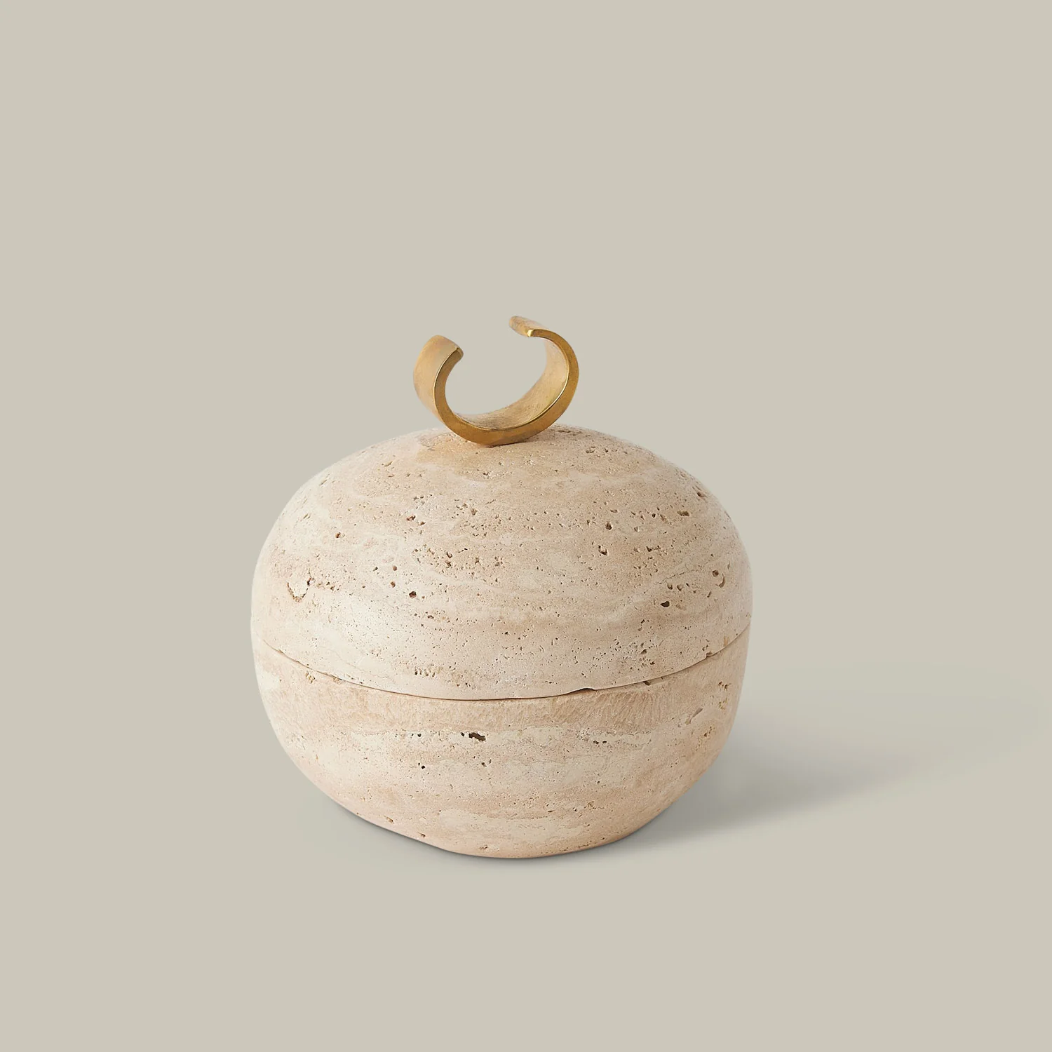 Caillou Lidded Pot (Travertine) - Image 4