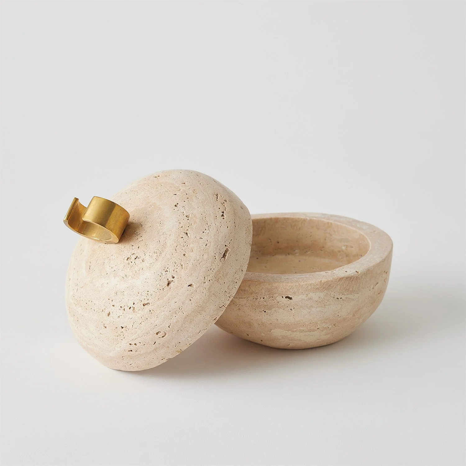 Caillou Lidded Pot (Travertine) - Image 5