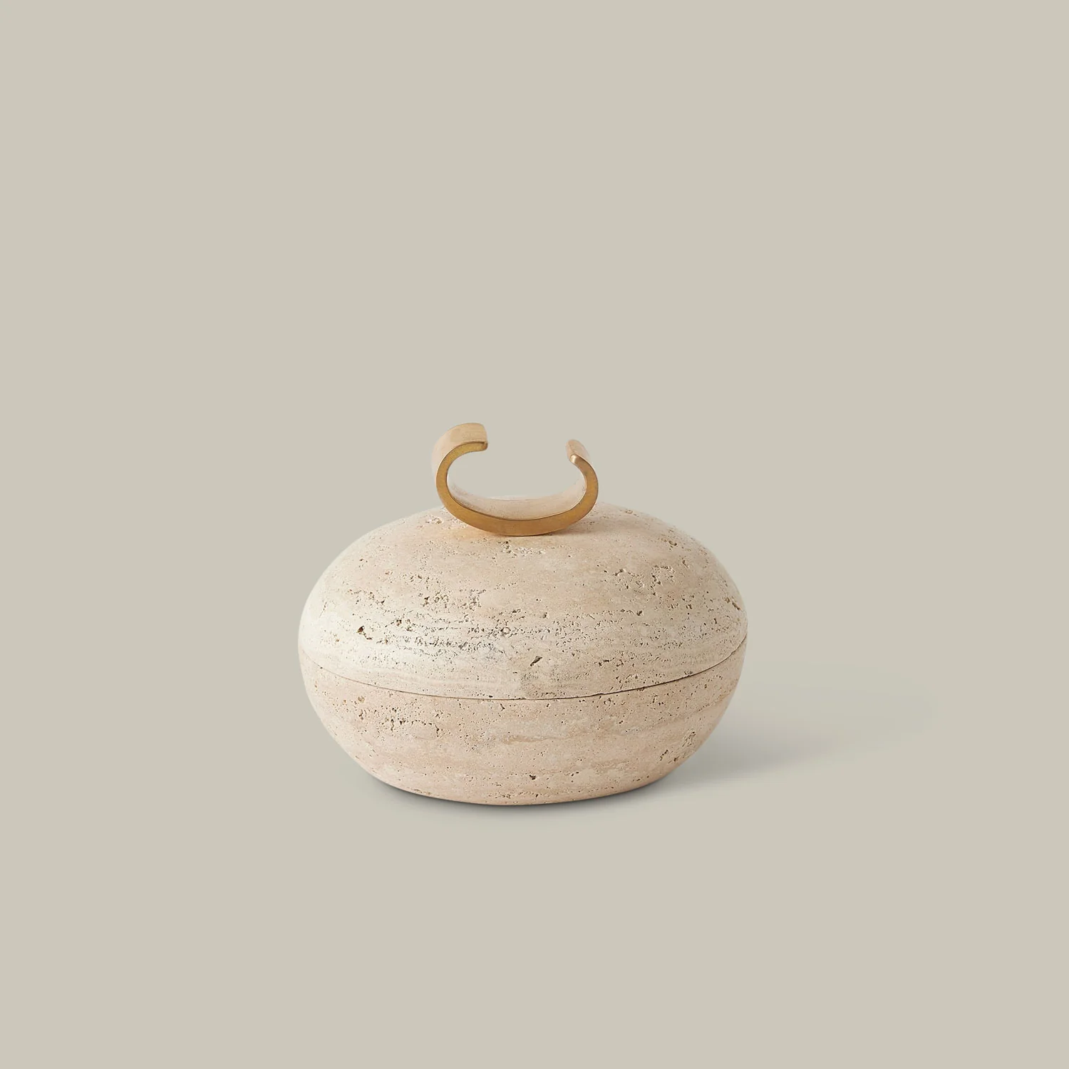 Caillou Lidded Pot (Travertine) - Image 6