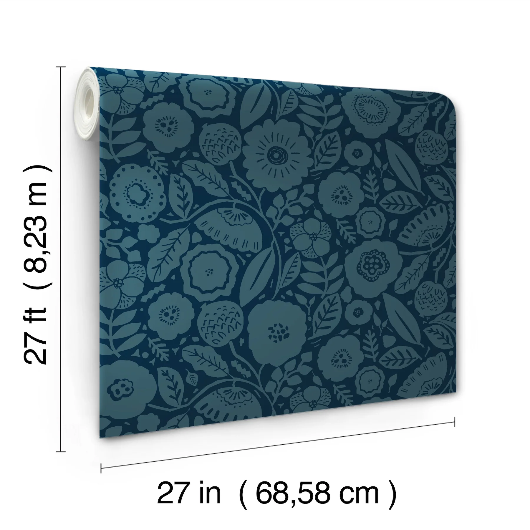 Camille Blossom Indigo Wallpaper - Image 4