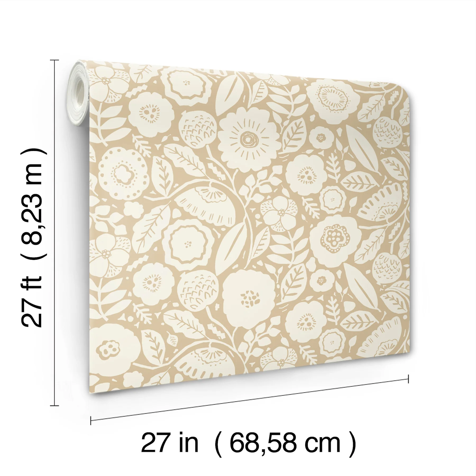 Camille Blossom Ochre Wallpaper - Image 4