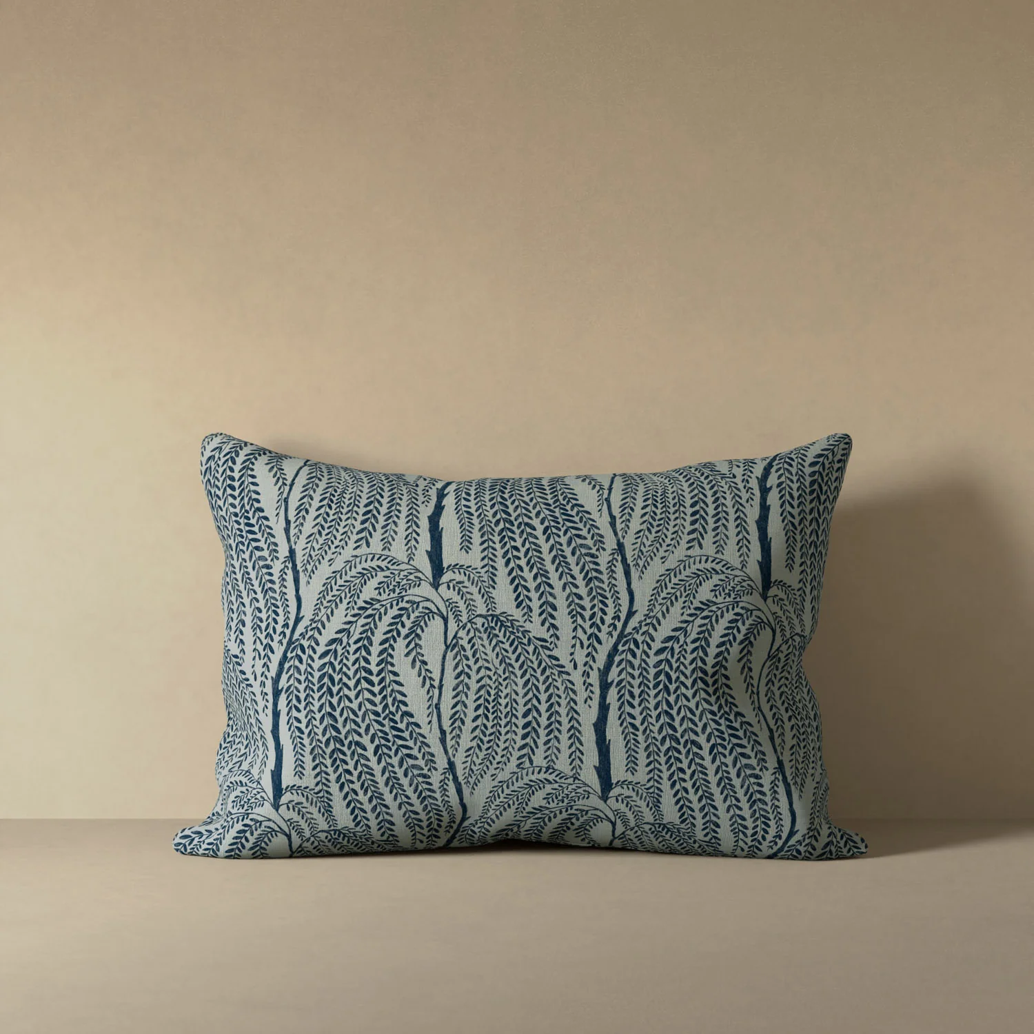Cascading Willow Linen Pillow in Indigo - Image 3
