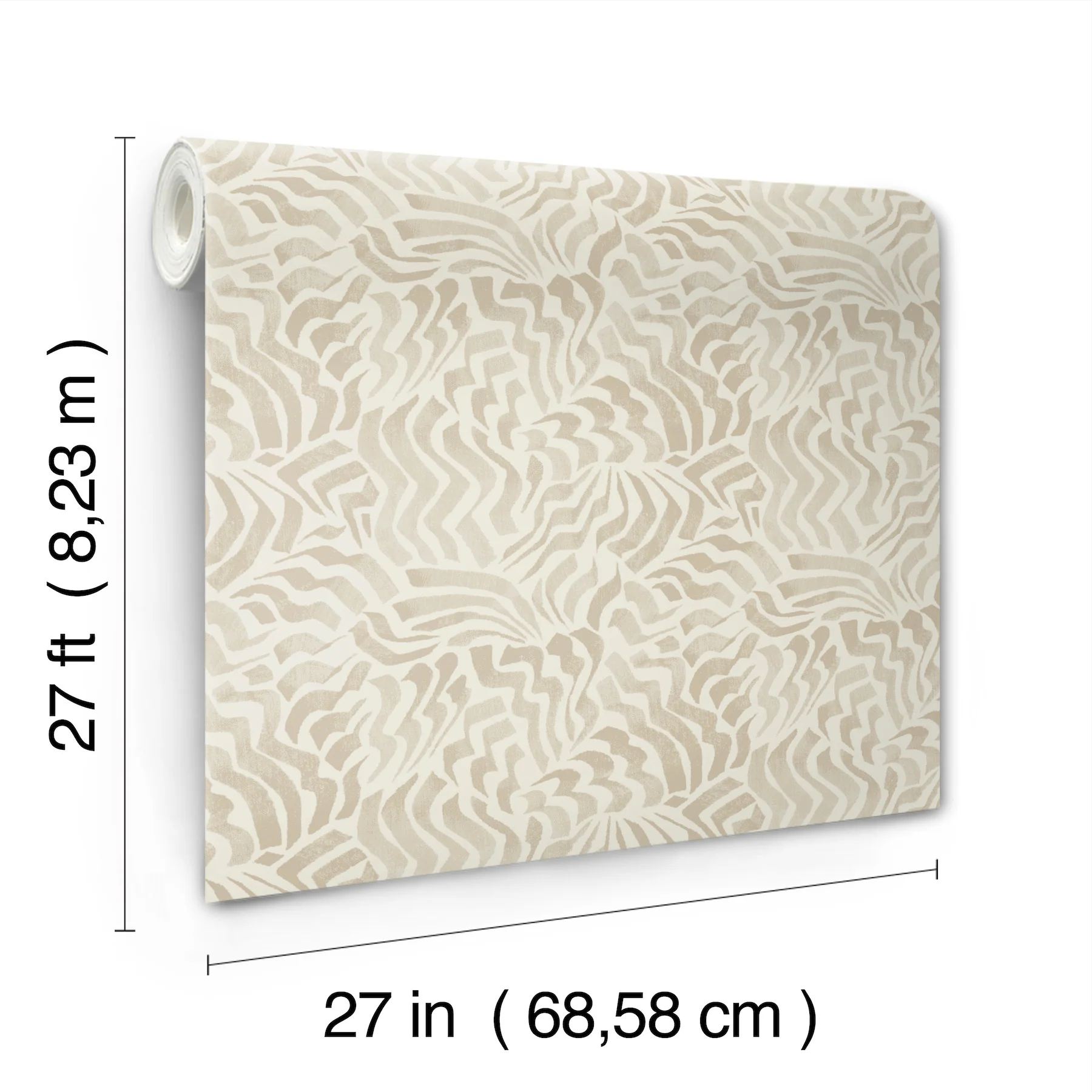Zora Wave Taupe Wallpaper - Image 4