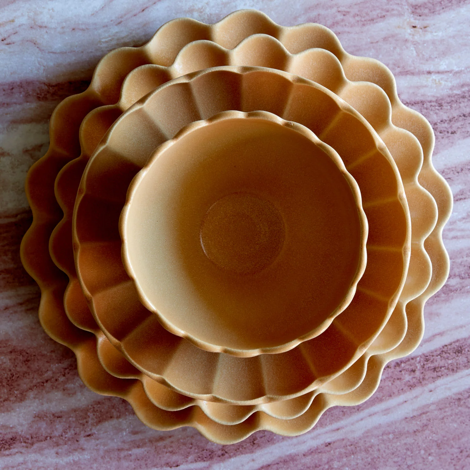Dhalia Stoneware, 16-Piece Dinnerware Set (Camel) - Image 8