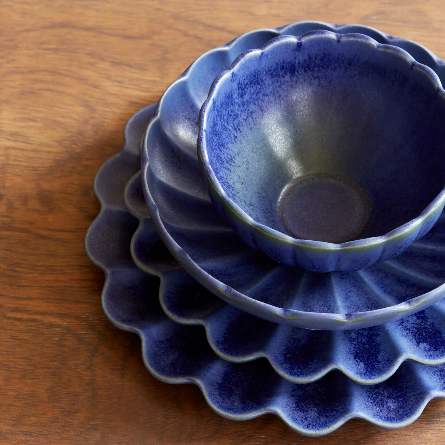 Dhalia Stoneware Dinner Plate, Set of 4 (Blue) - Image 3