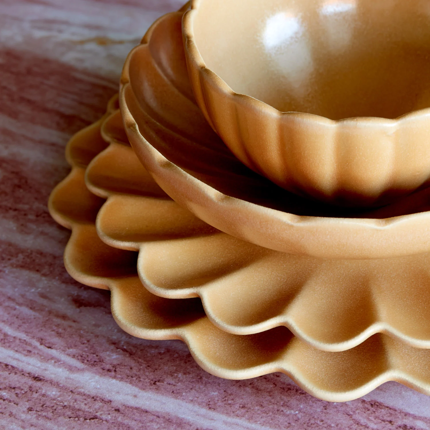 Dhalia Stoneware Salad Plate, Set of 4 (Camel) - Image 5