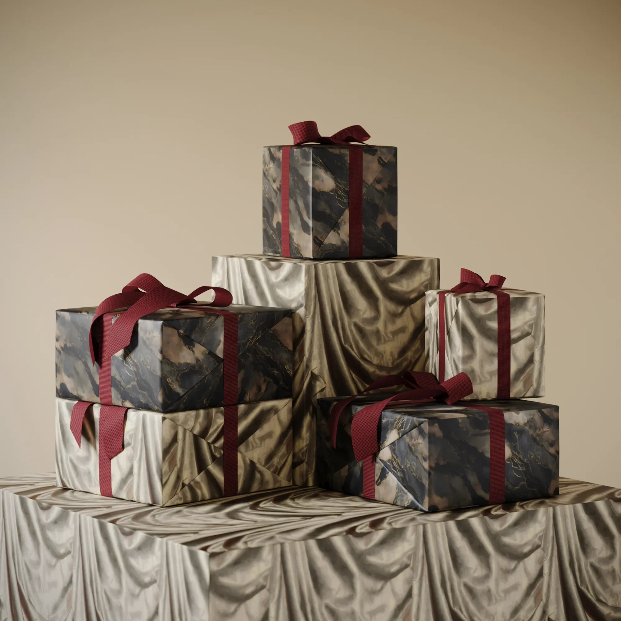 Satin Draped Gift Wrapping Paper - Image 2