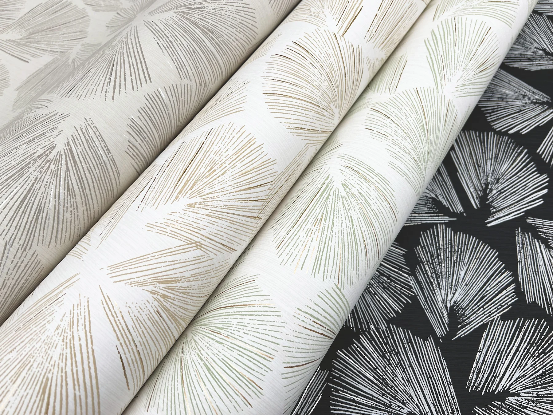 Elora Leaf Black Wallpaper - Image 5