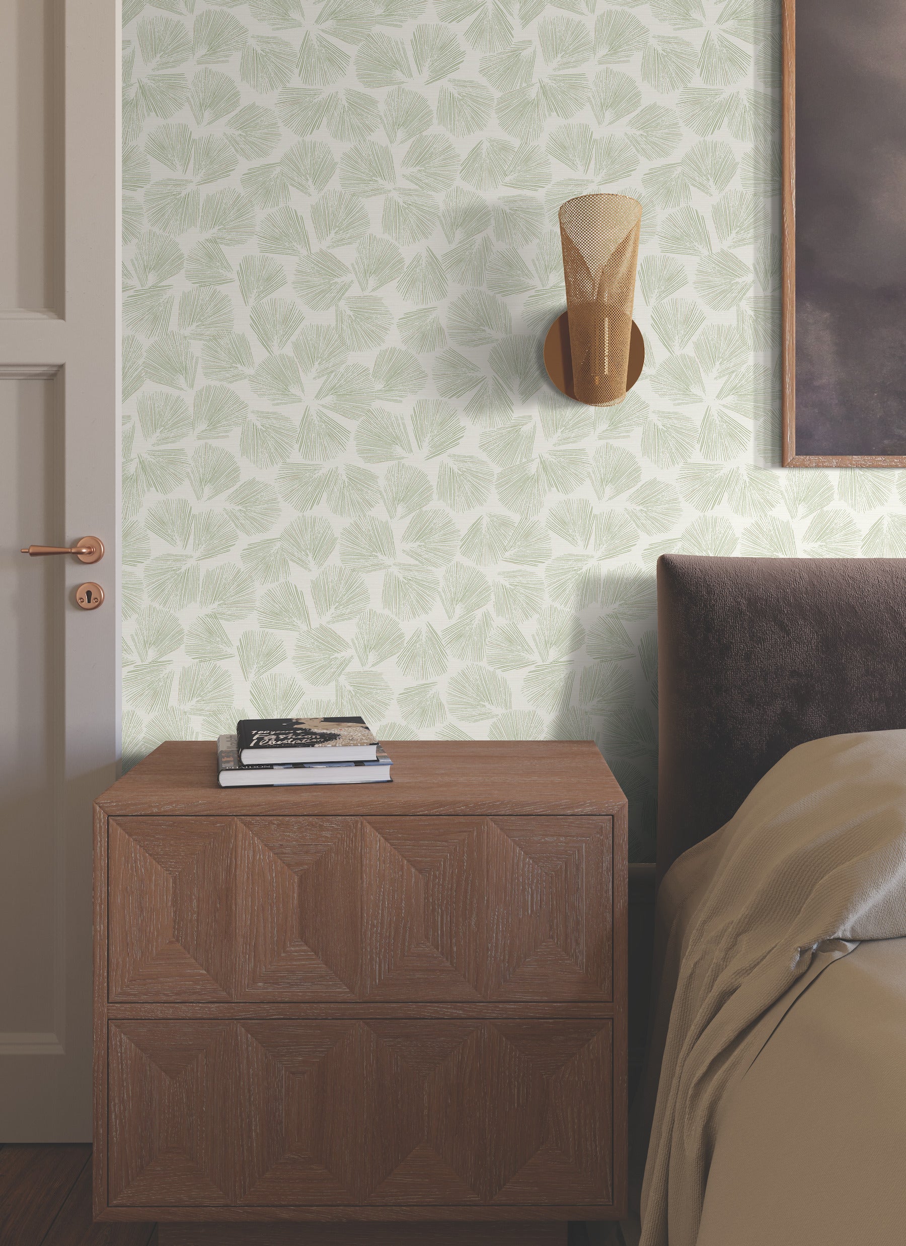 Elora Leaf Green Wallpaper - Image 3