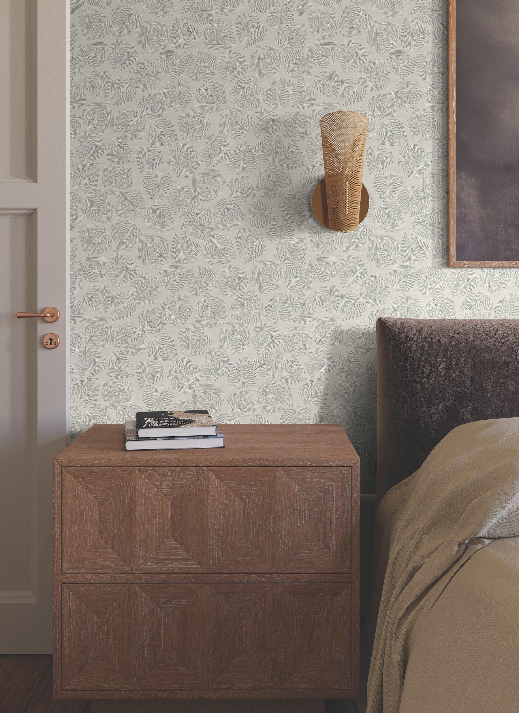 Elora Leaf Grey Wallpaper - Image 3