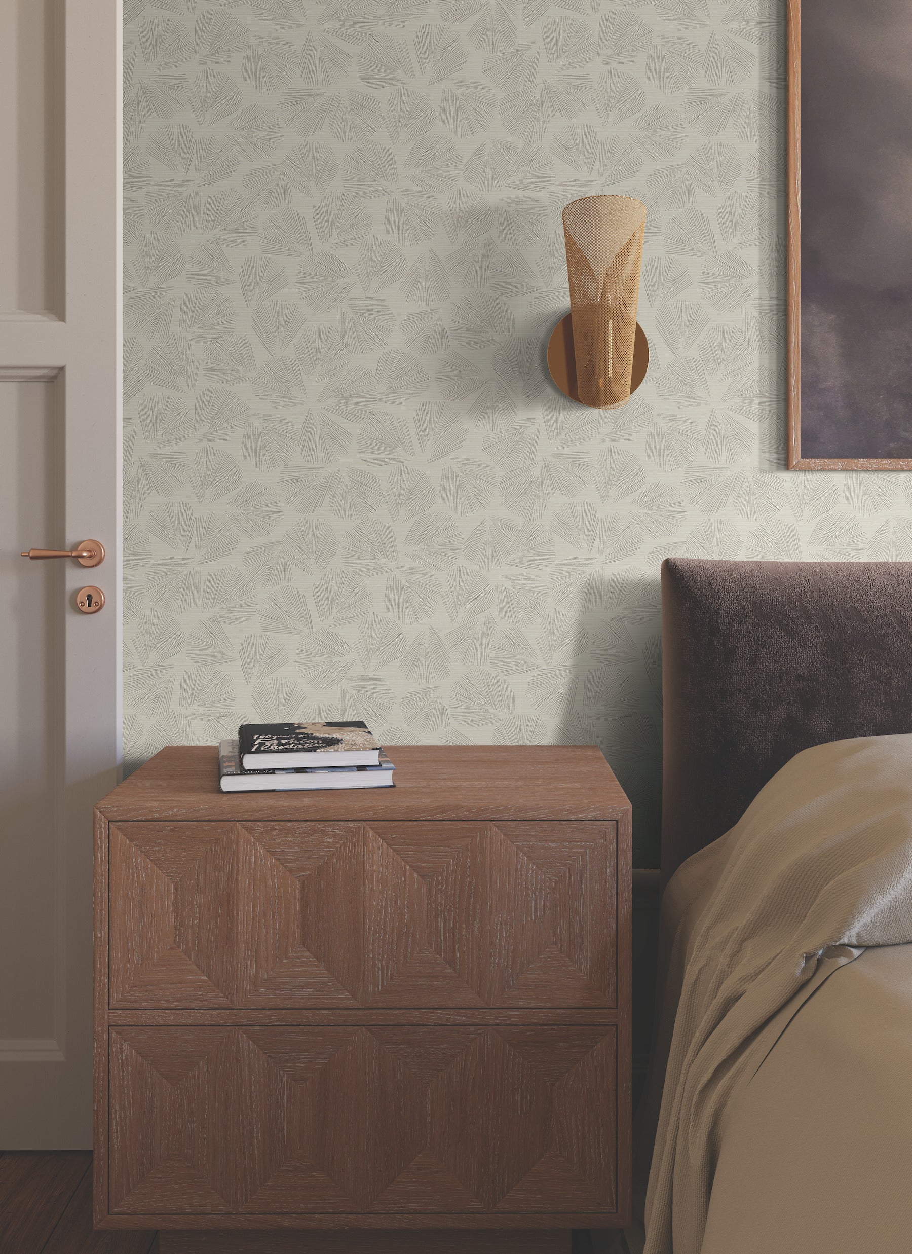 Elora Leaf Taupe Wallpaper - Image 2
