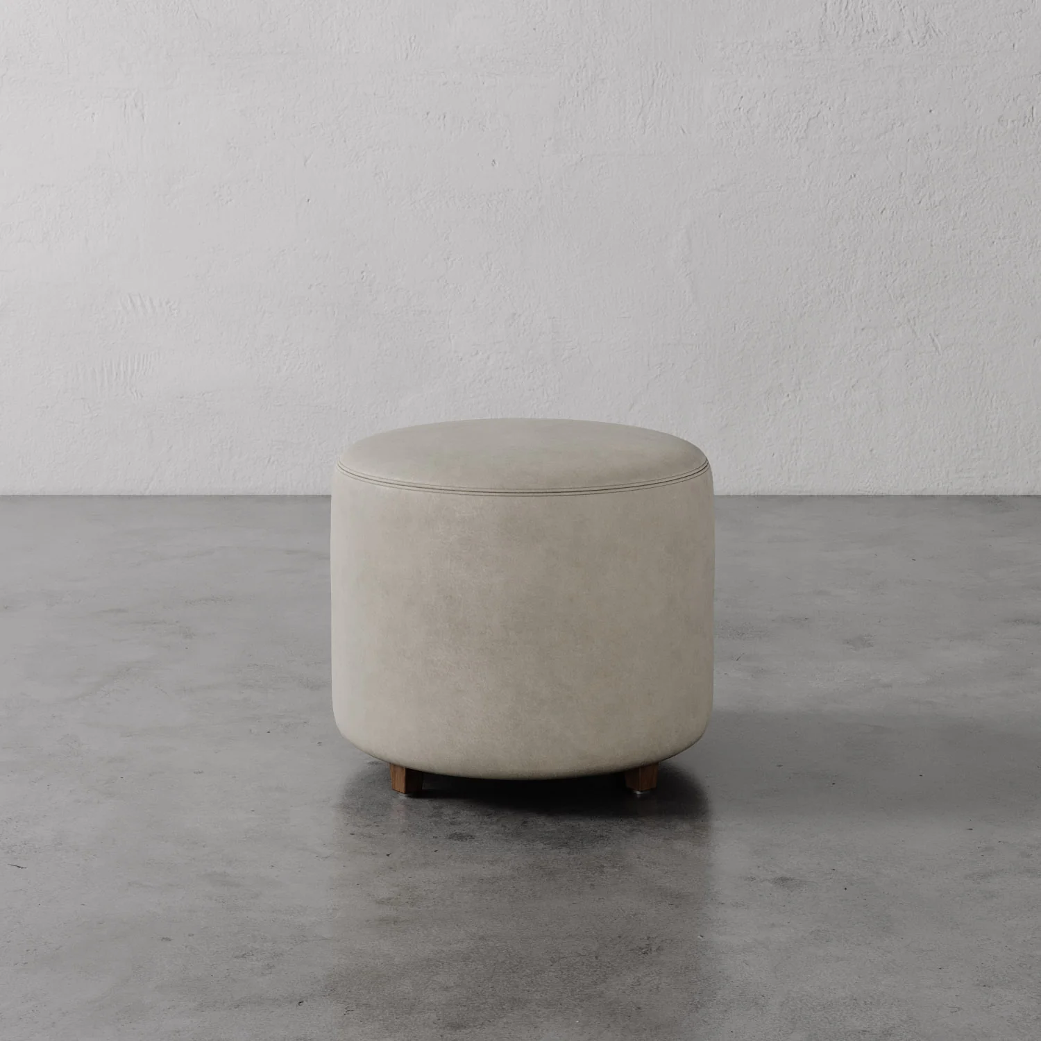 Fabien Leather Round Ottoman - 22" - Image 4
