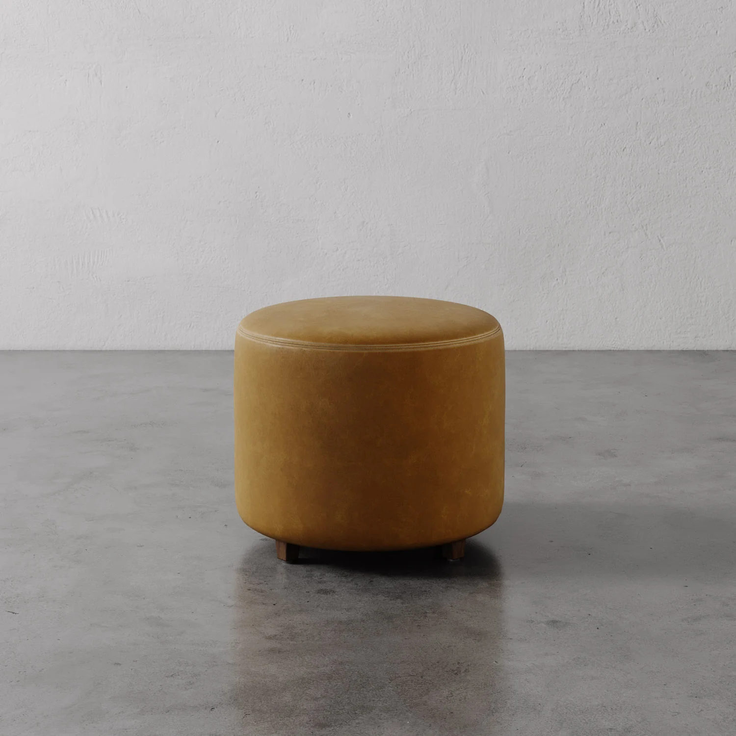 Fabien Leather Round Ottoman - 22" - Image 7