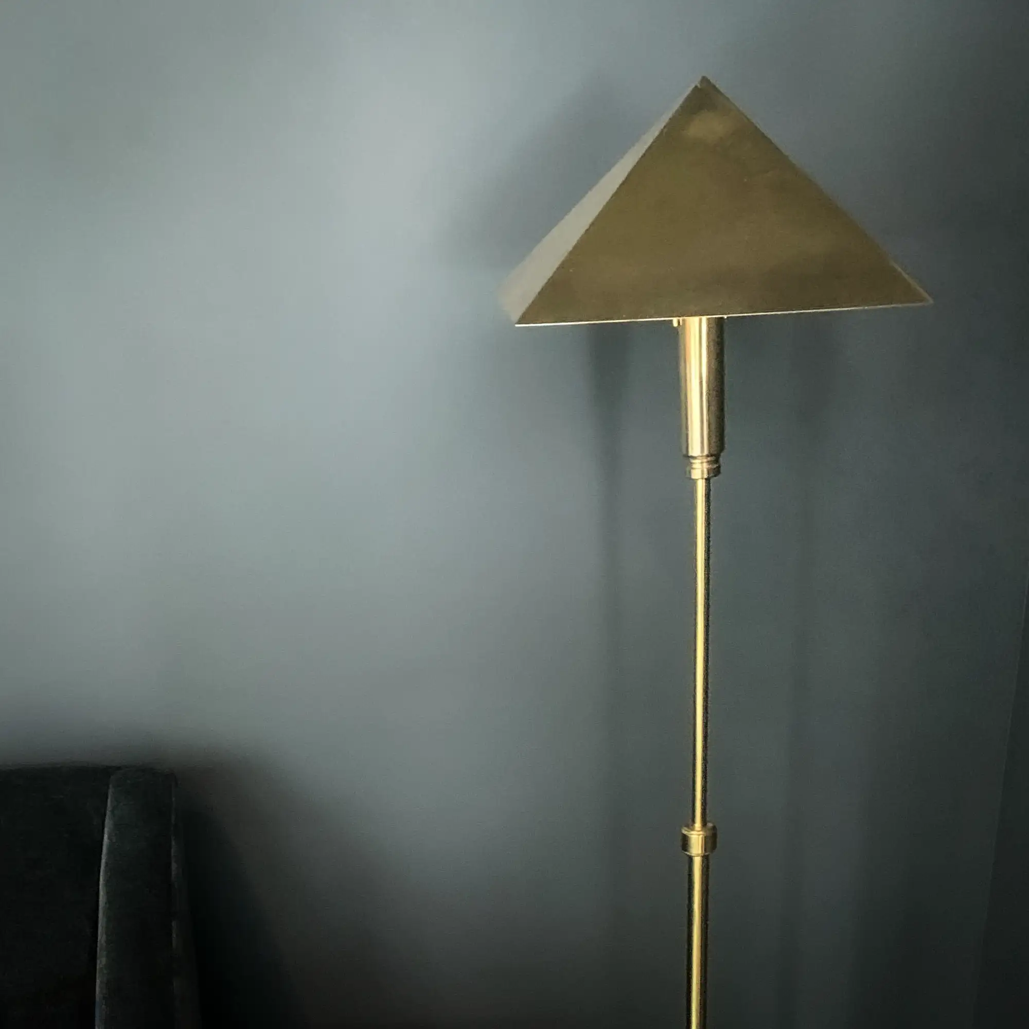 Geometric Mid-Century Brass Pyramid Adjustable Floor Lamp by Chapman - Image 3