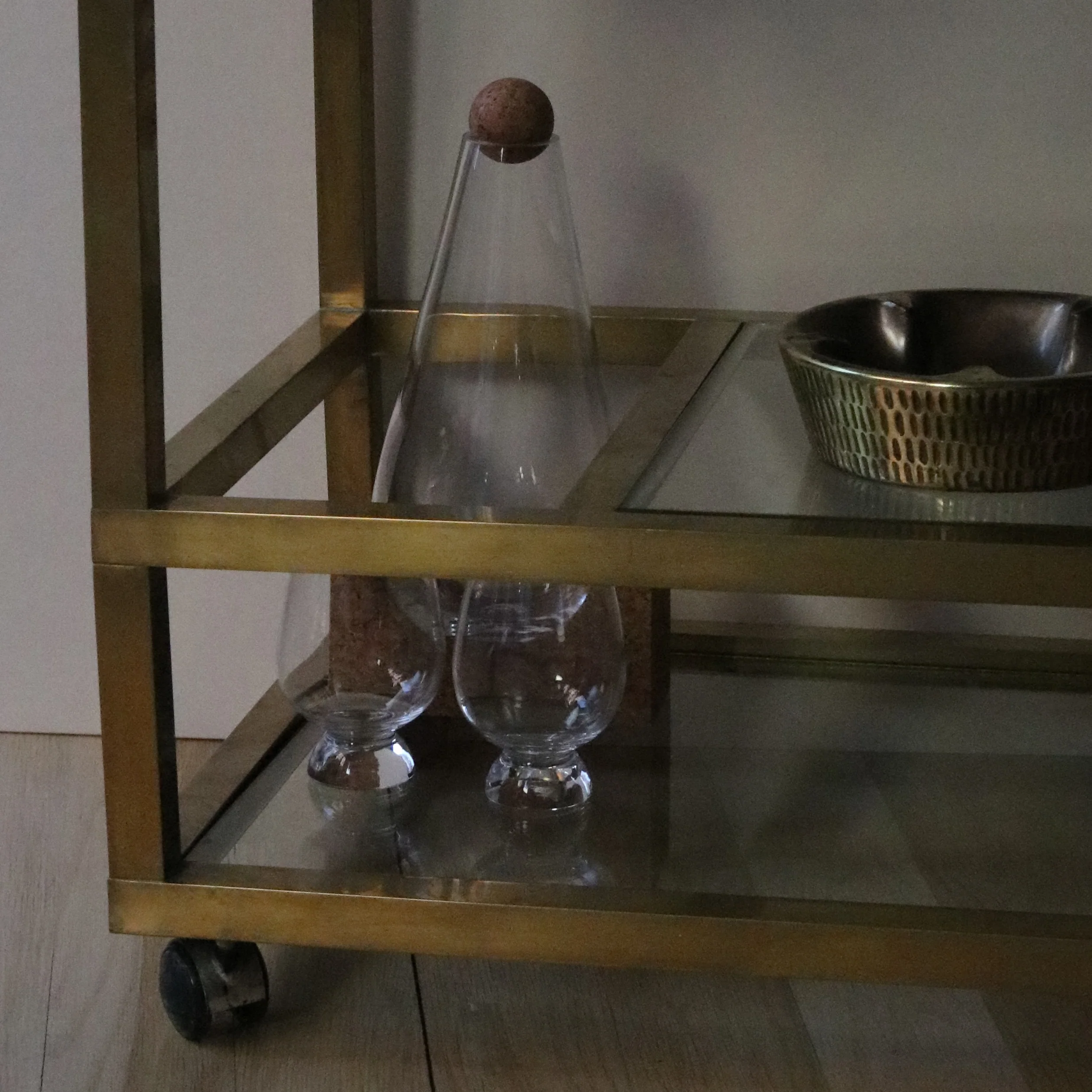 Golden Era Cocktail Culture Vintage Brass Bar Cart - Image 3