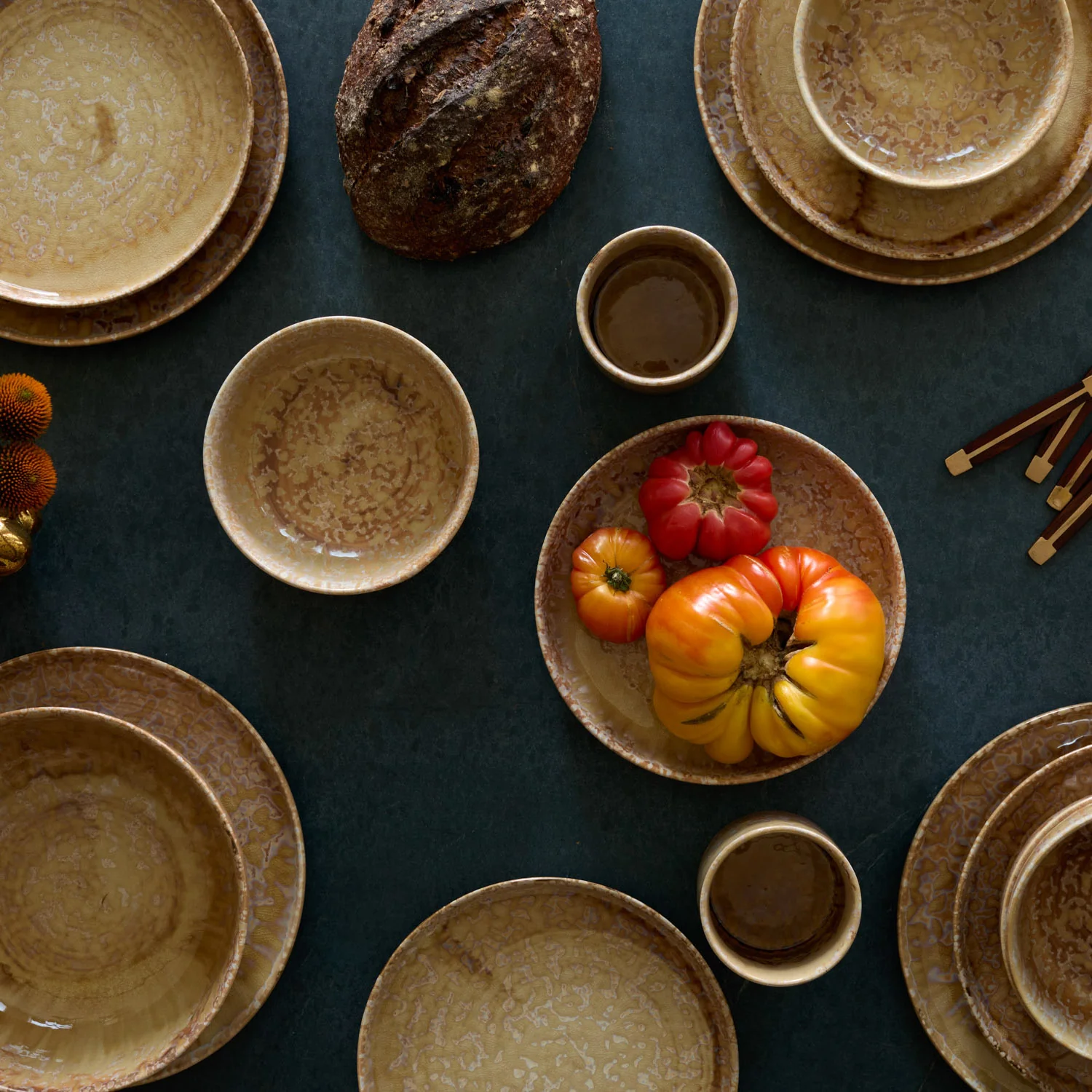 Hanami Stoneware Dinner Plate Set, Sand, Set of Four - Image 3