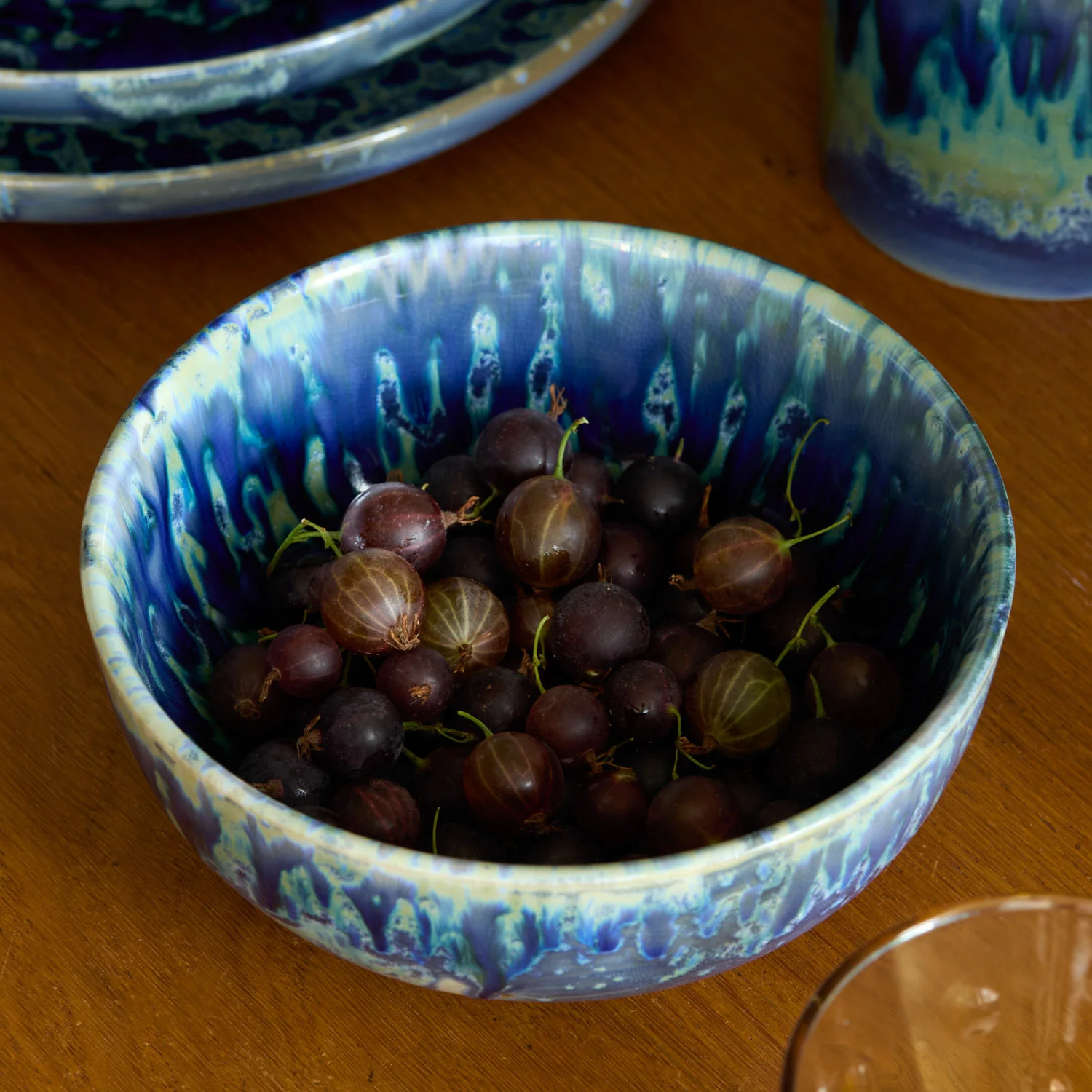 Hanami Stoneware Dinnerware Set, Indigo, Set of 20 - Image 7