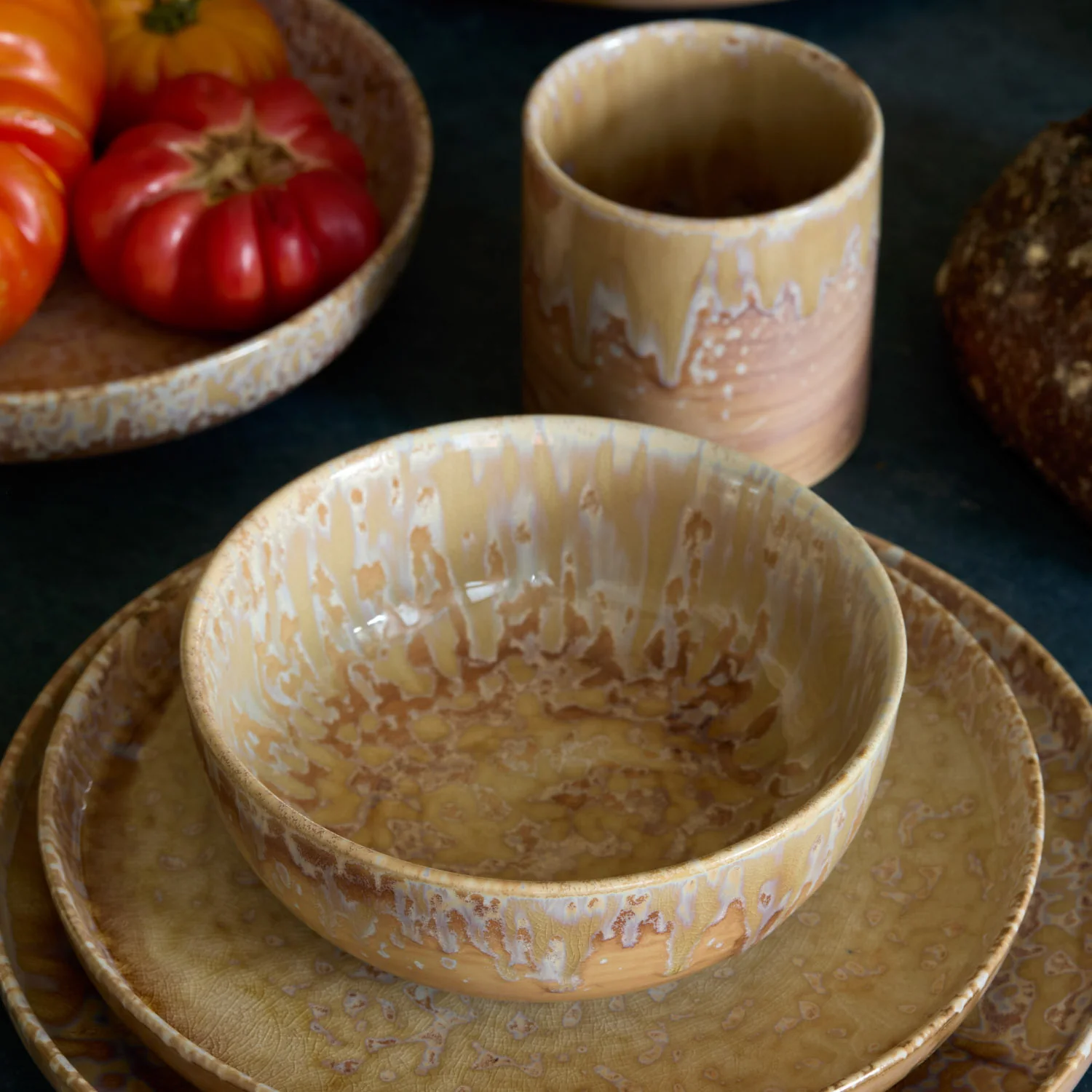 Hanami Stoneware Dinnerware Set, Sand, Set of 20 - Image 4