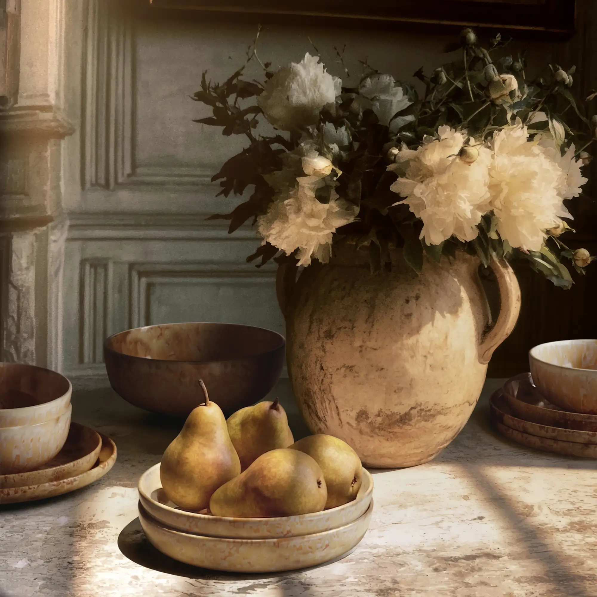 Hanami Stoneware Dinner Plate Set, Sand, Set of Four - Image 8