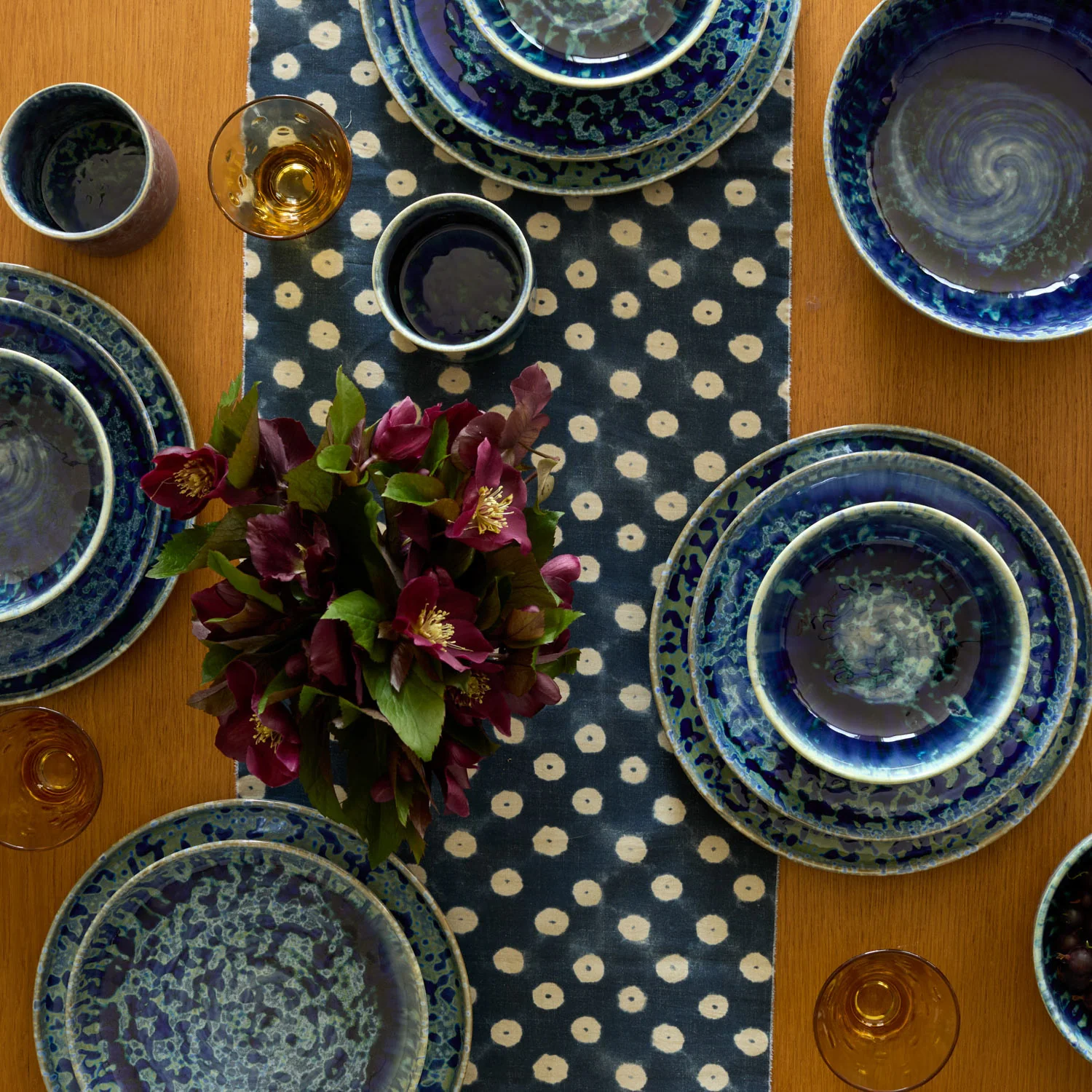 Hanami Stoneware Bowl Set, Indigo, Set of Four - Image 5