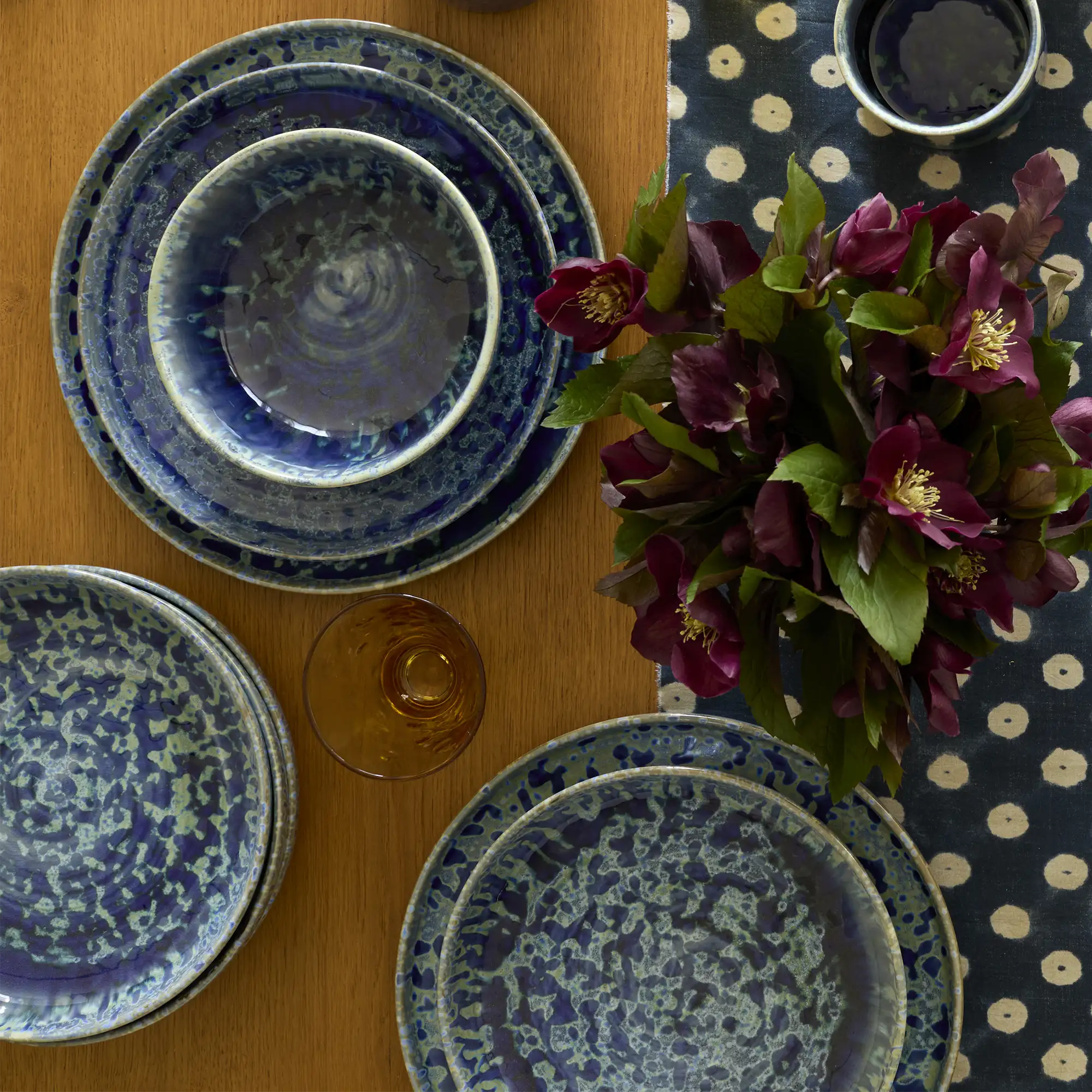 Hanami Stoneware Dinnerware Set, Indigo, Set of 20 - Image 3