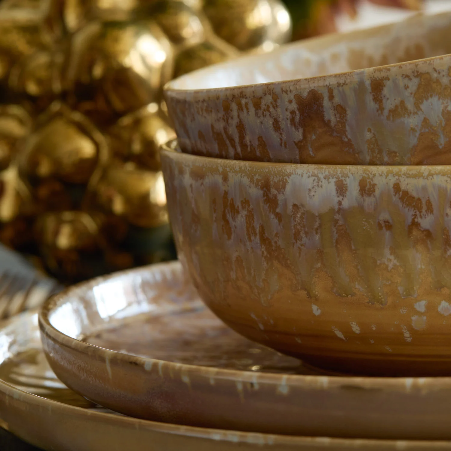 Hanami Stoneware Salad Plate Set, Sand, Set of Four - Image 4