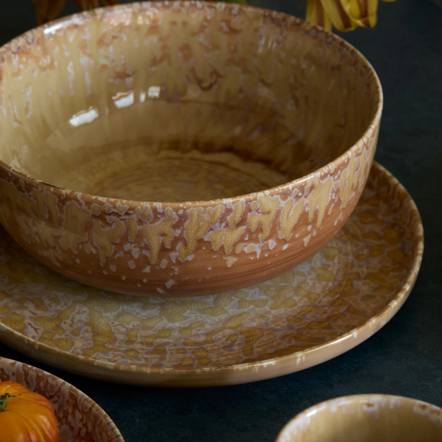Hanami Stoneware Serving Bowl, Sand, Set of Two - Image 5