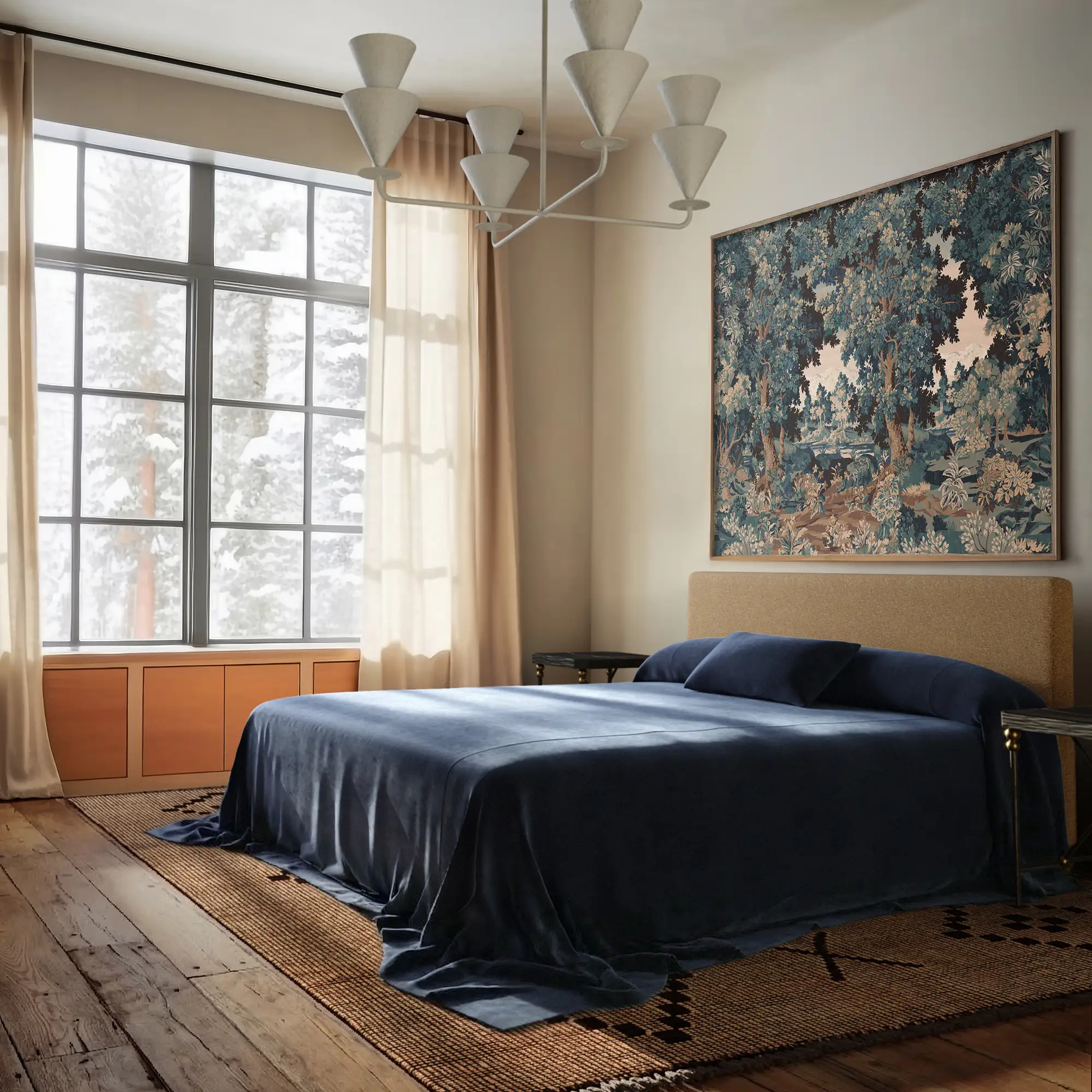 Heavy Linen Coverlet, Indigo - Image 3