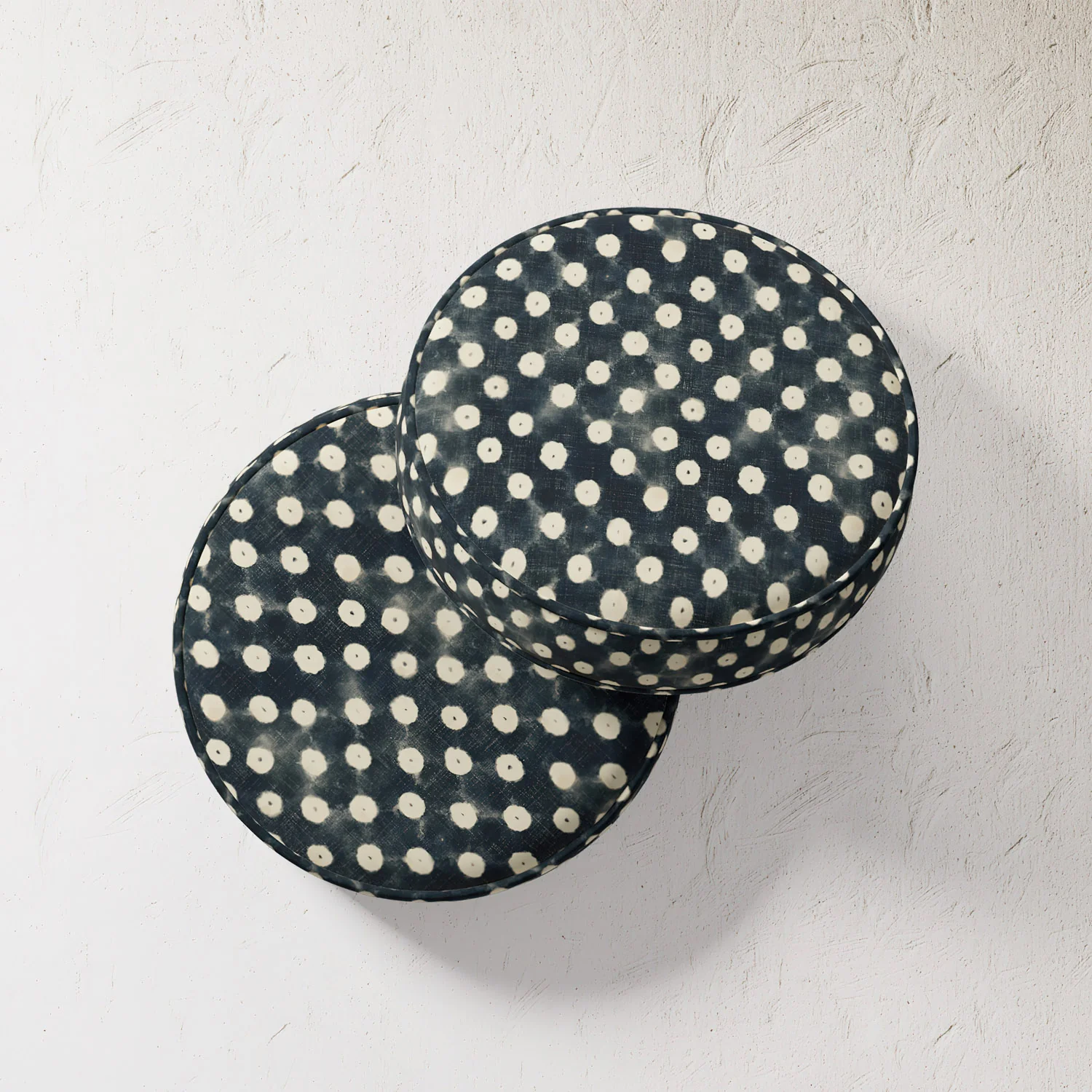 Outdoor Pillow - Indigo Resist Dye Polka Dot - Image 3