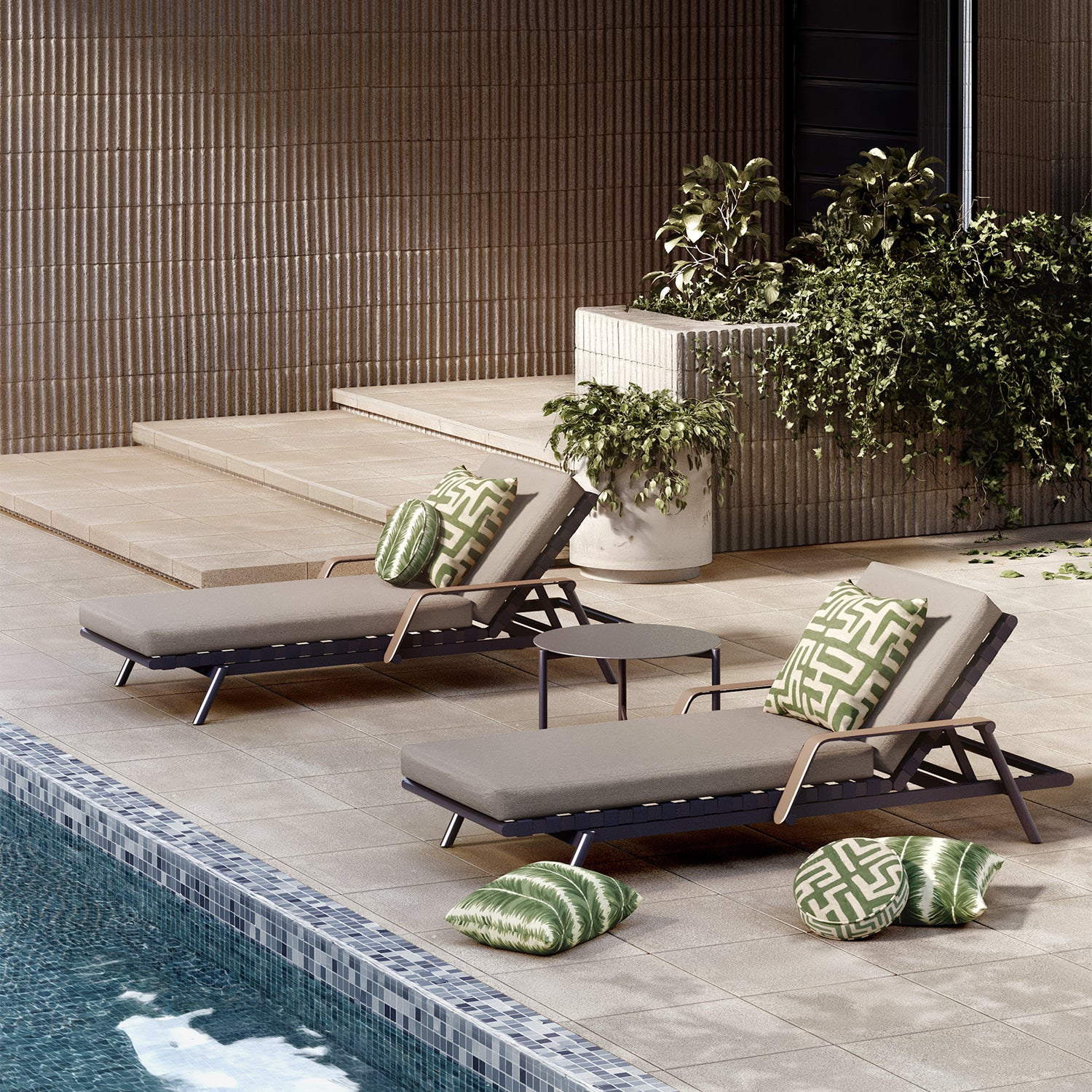 Outdoor Pillow - Palm Stripe - Image 4