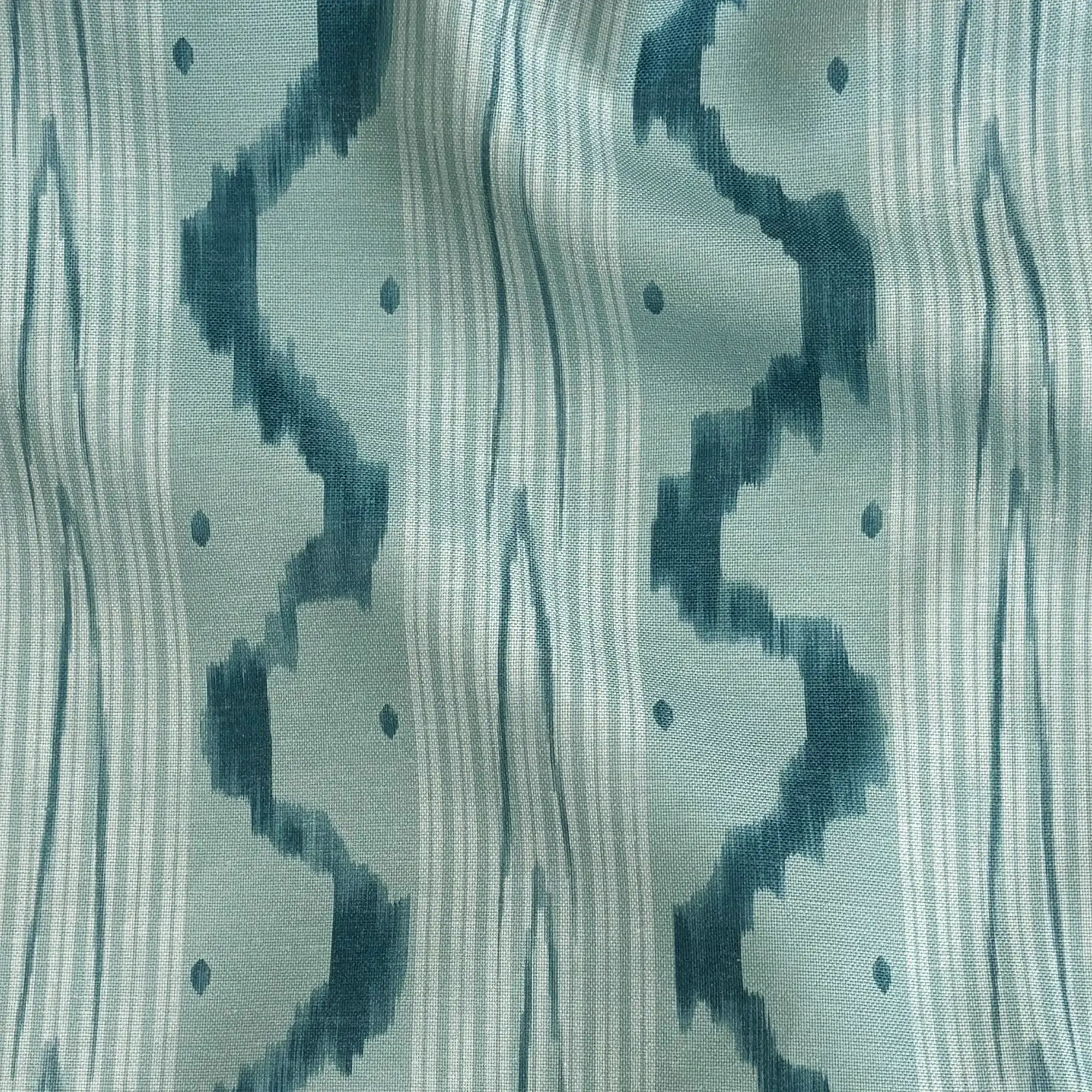 Outdoor Pillow - Teal Ikat Waves - Image 2