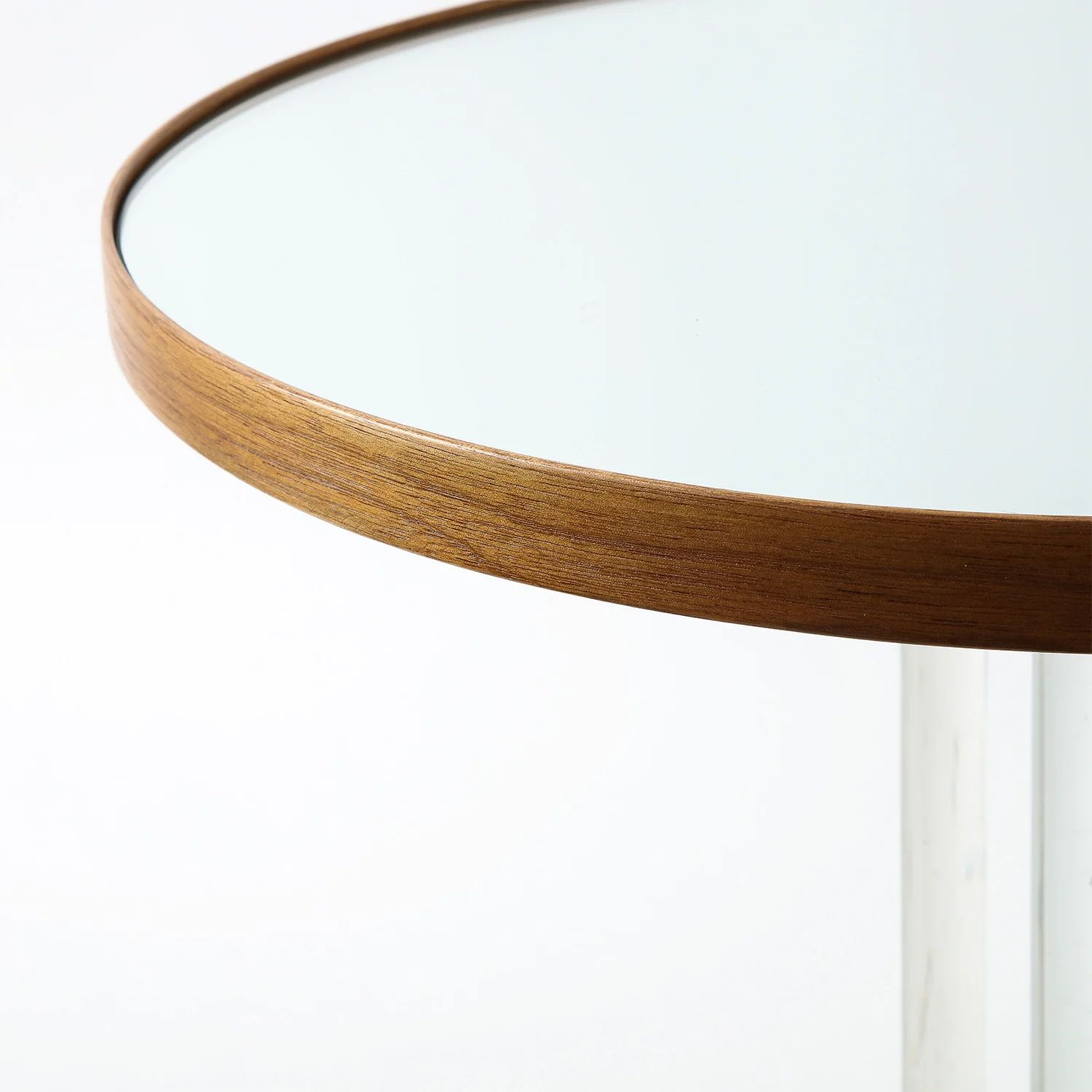 Jacques Adnet Attributed Glass & Mirror Side Table - Image 4