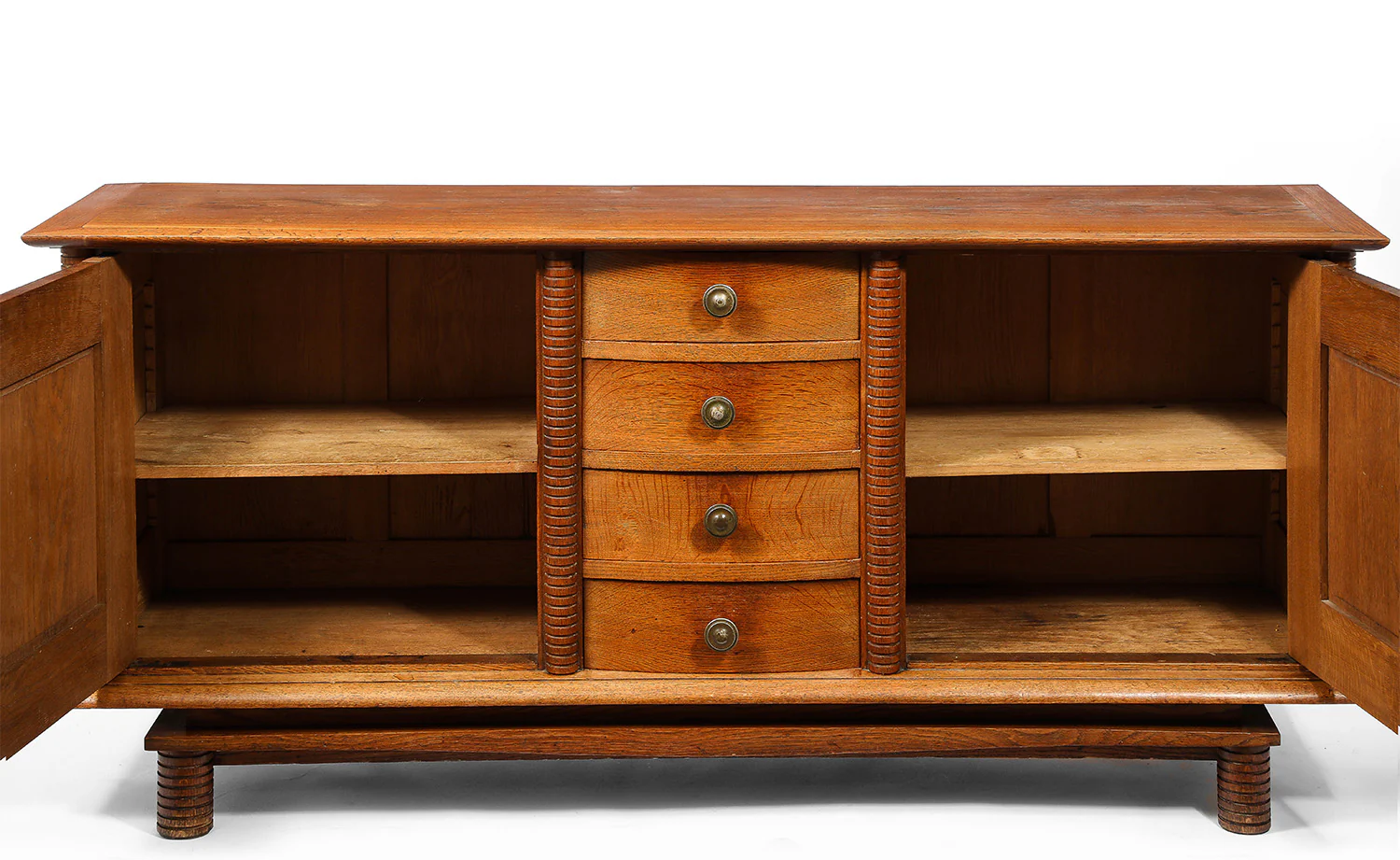 Jacques Adnet Attributed Sideboard in Oak - Image 4
