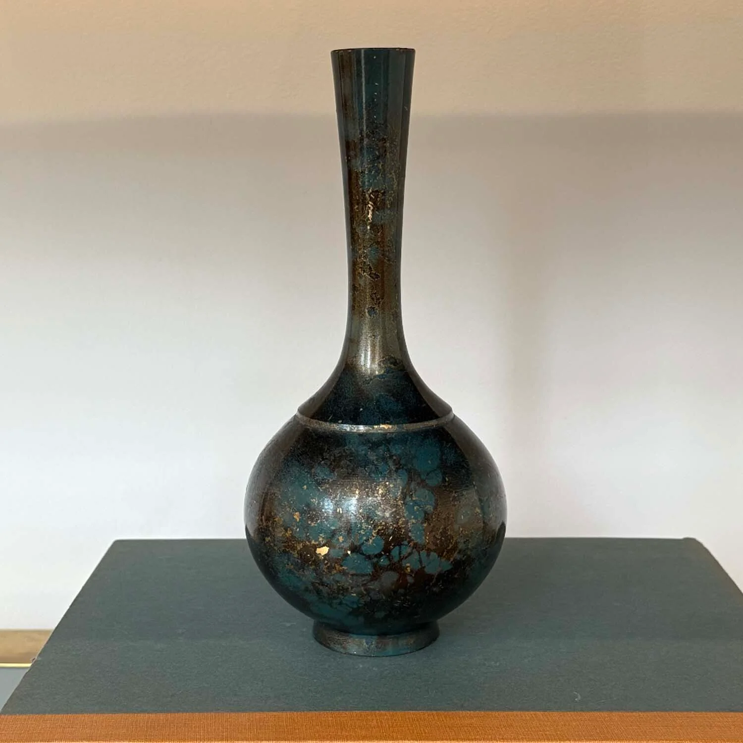 Japanese Takaoka Mottled Bronze Vase - Image 3