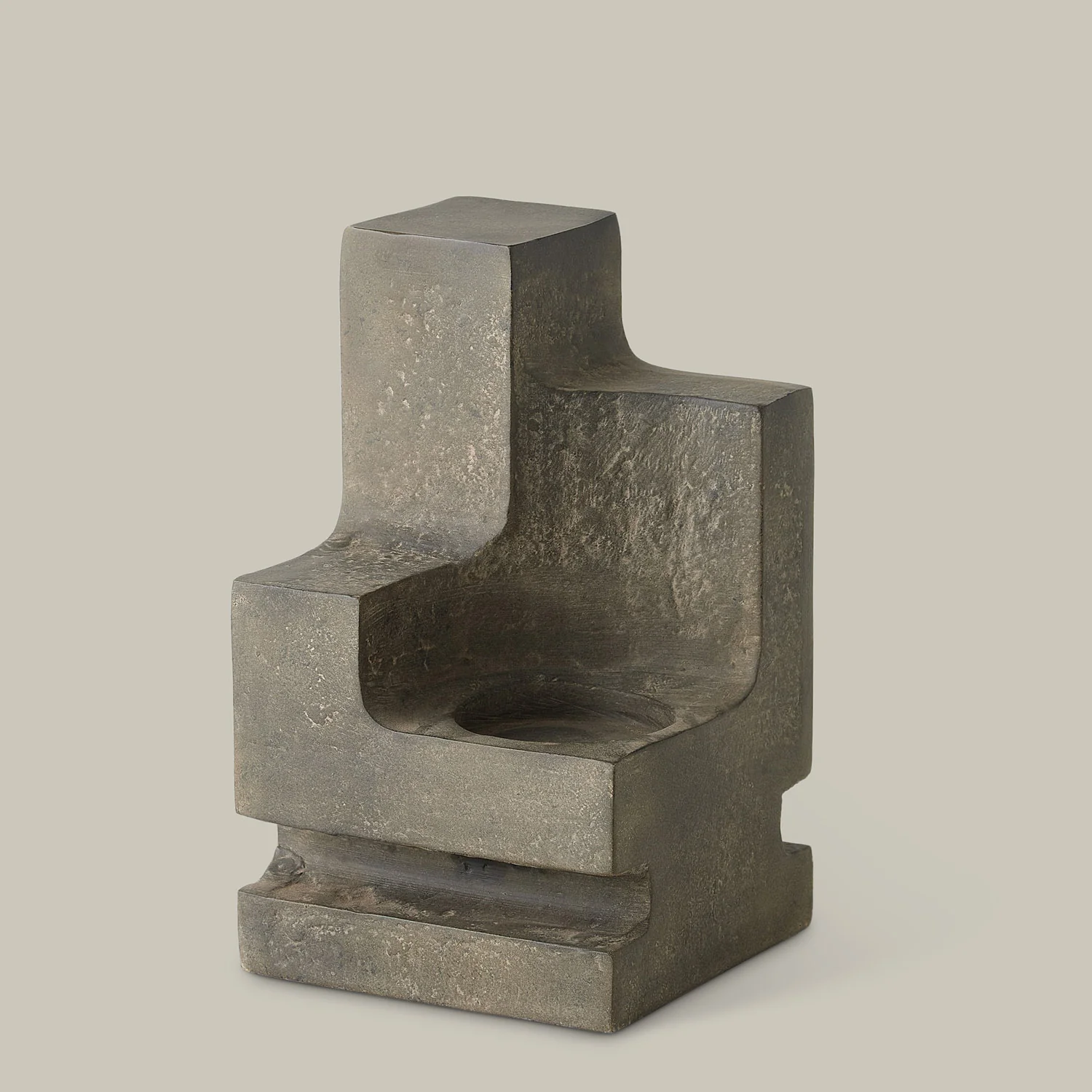 La Structure Sculptural Pillar Holder (Grey) - Image 2