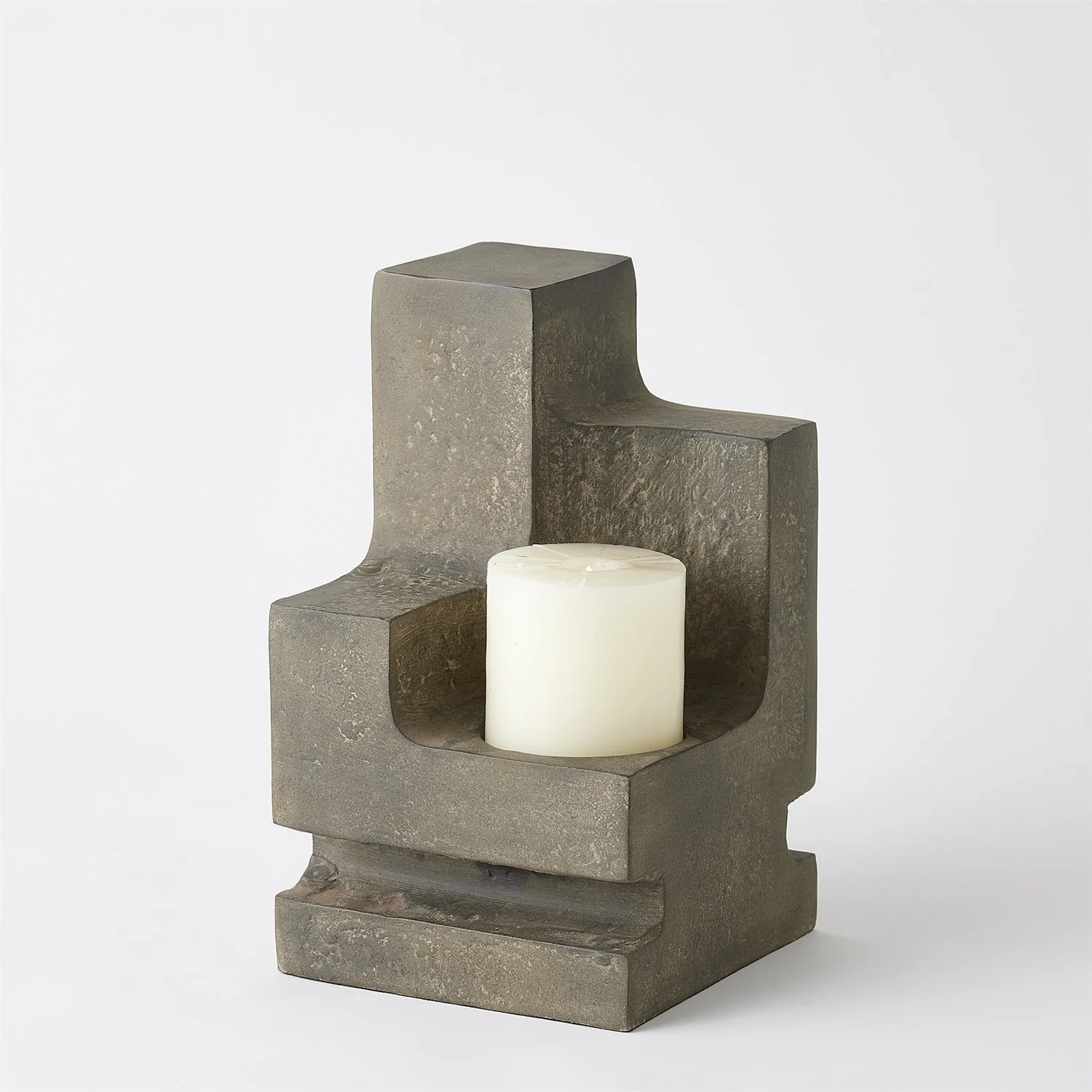 La Structure Sculptural Pillar Holder (Grey) - Image 3