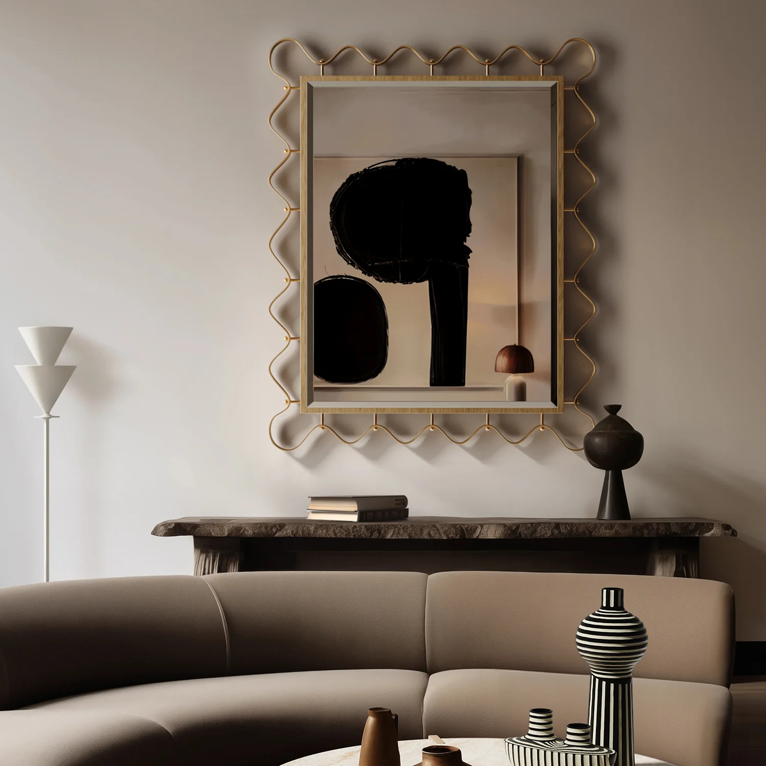 Les Vagues Mirror - Brass - Image 2