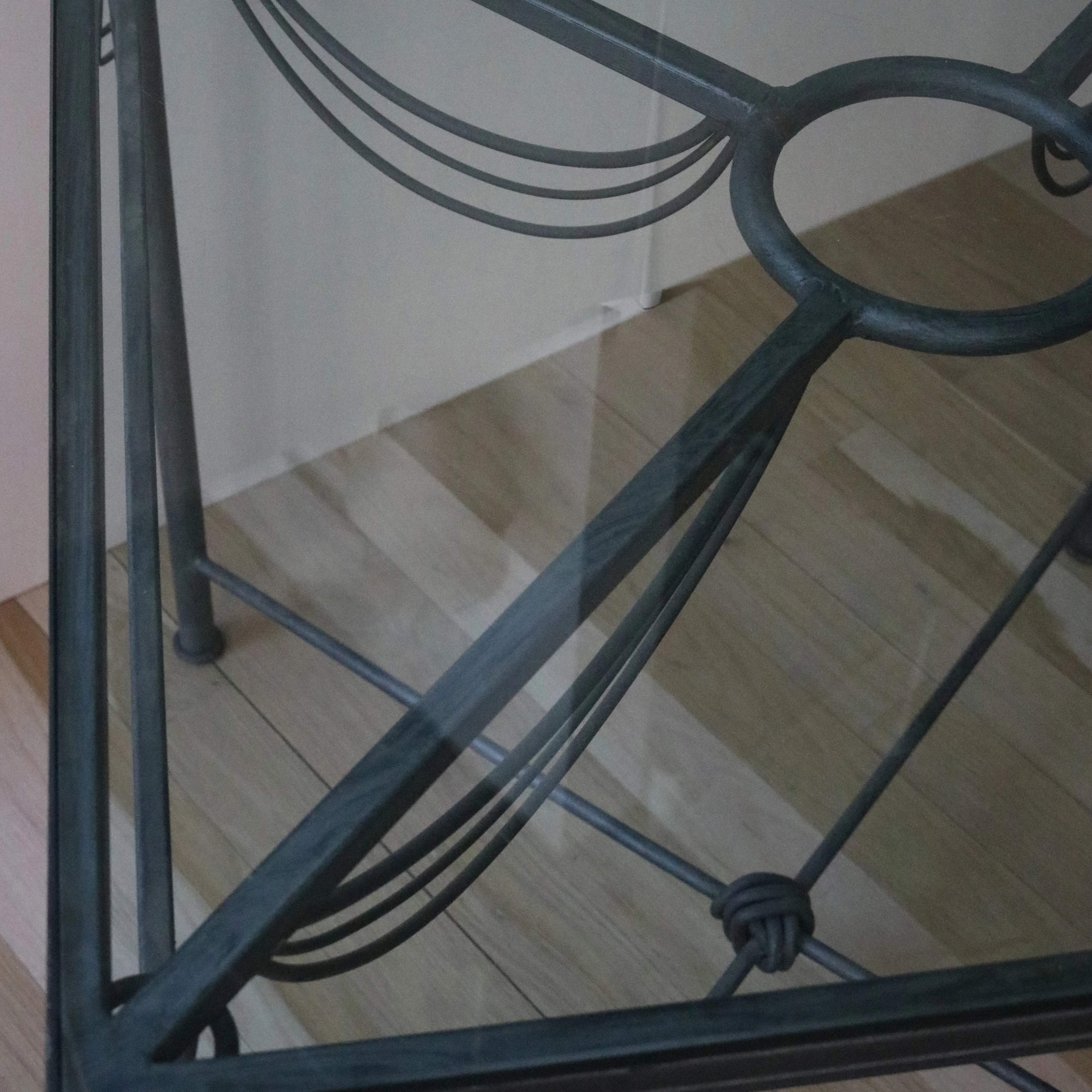Mario Villa Wrought Iron Dining Table with Beveled Glass Top - Image 3