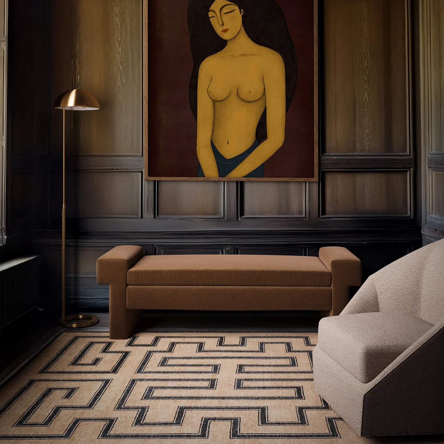 Marquise Noire Handmade Wool Rug - Image 8