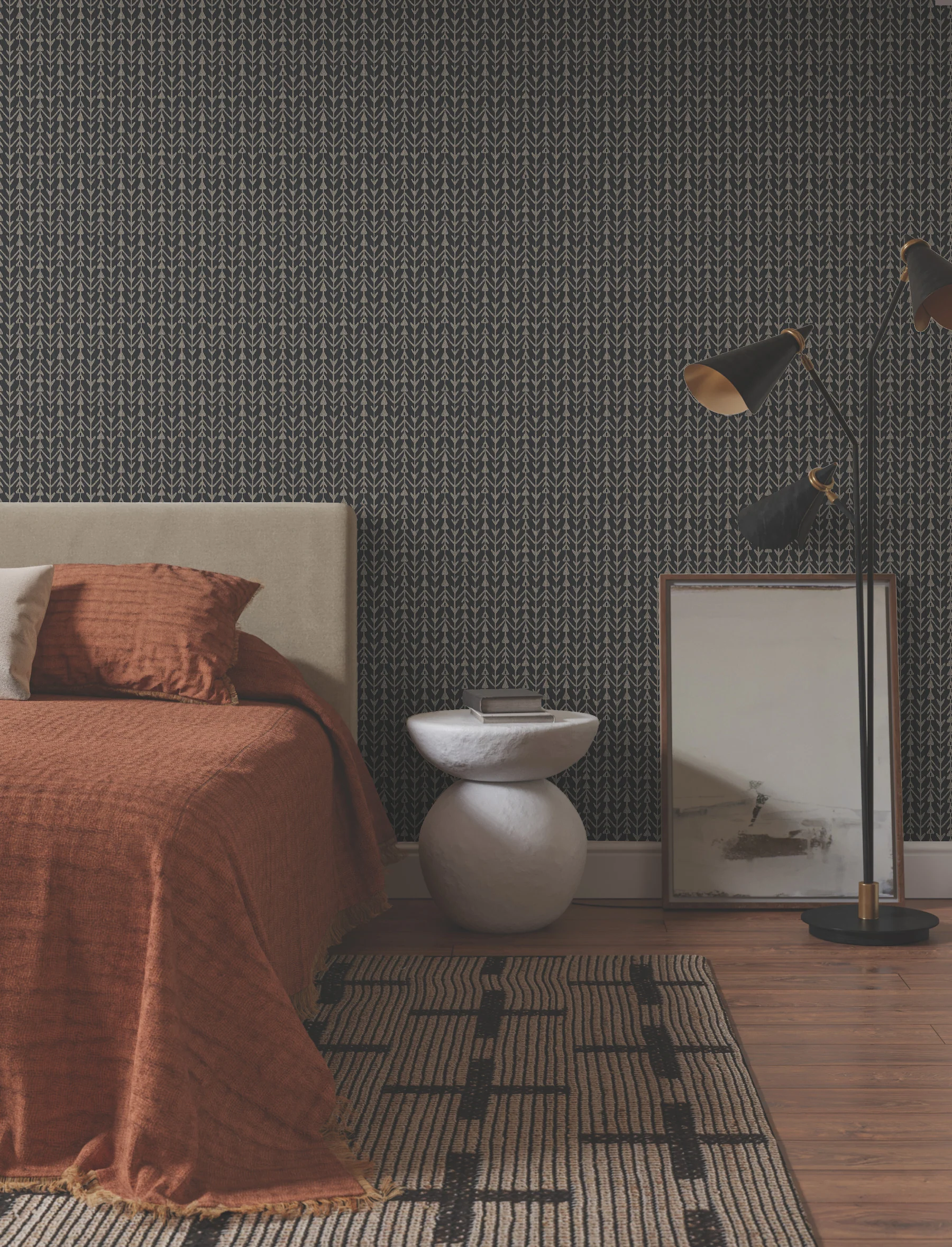Martigue Stripe Black Wallpaper - Image 2
