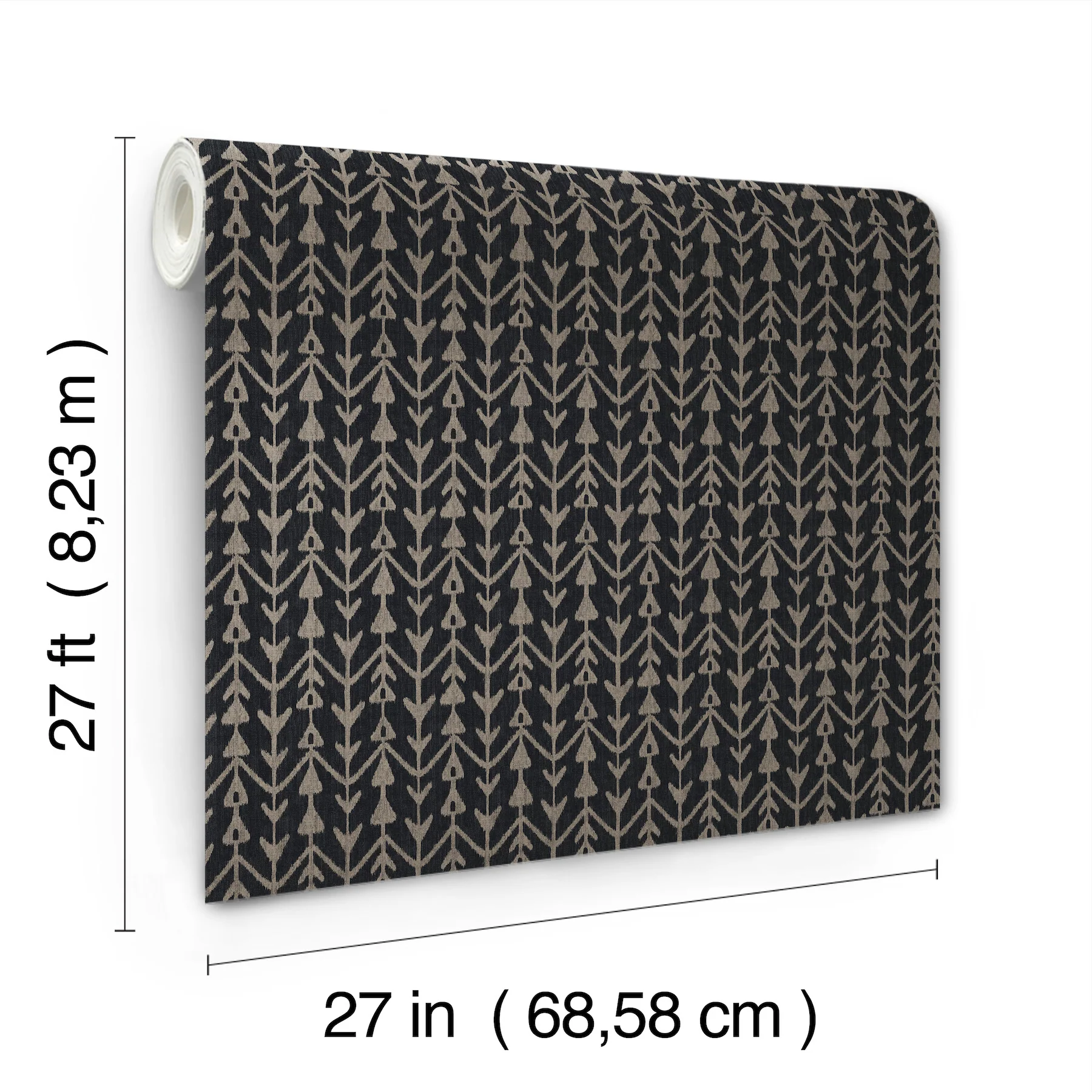 Martigue Stripe Black Wallpaper - Image 4