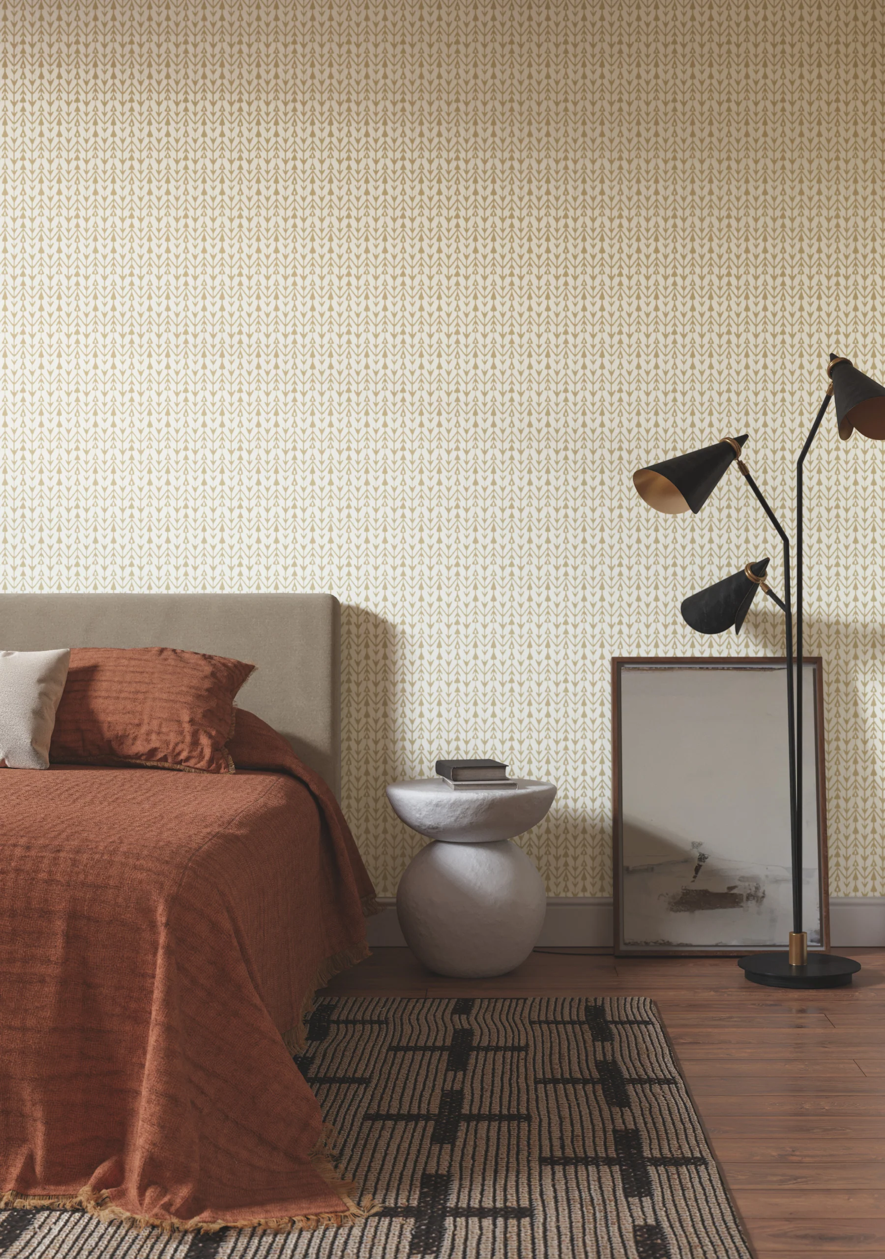 Martigue Stripe Ochre Wallpaper - Image 2