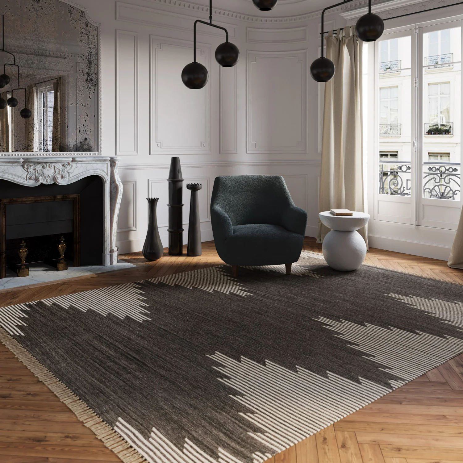 Metlili Missira Rug, Charcoal - Image 7